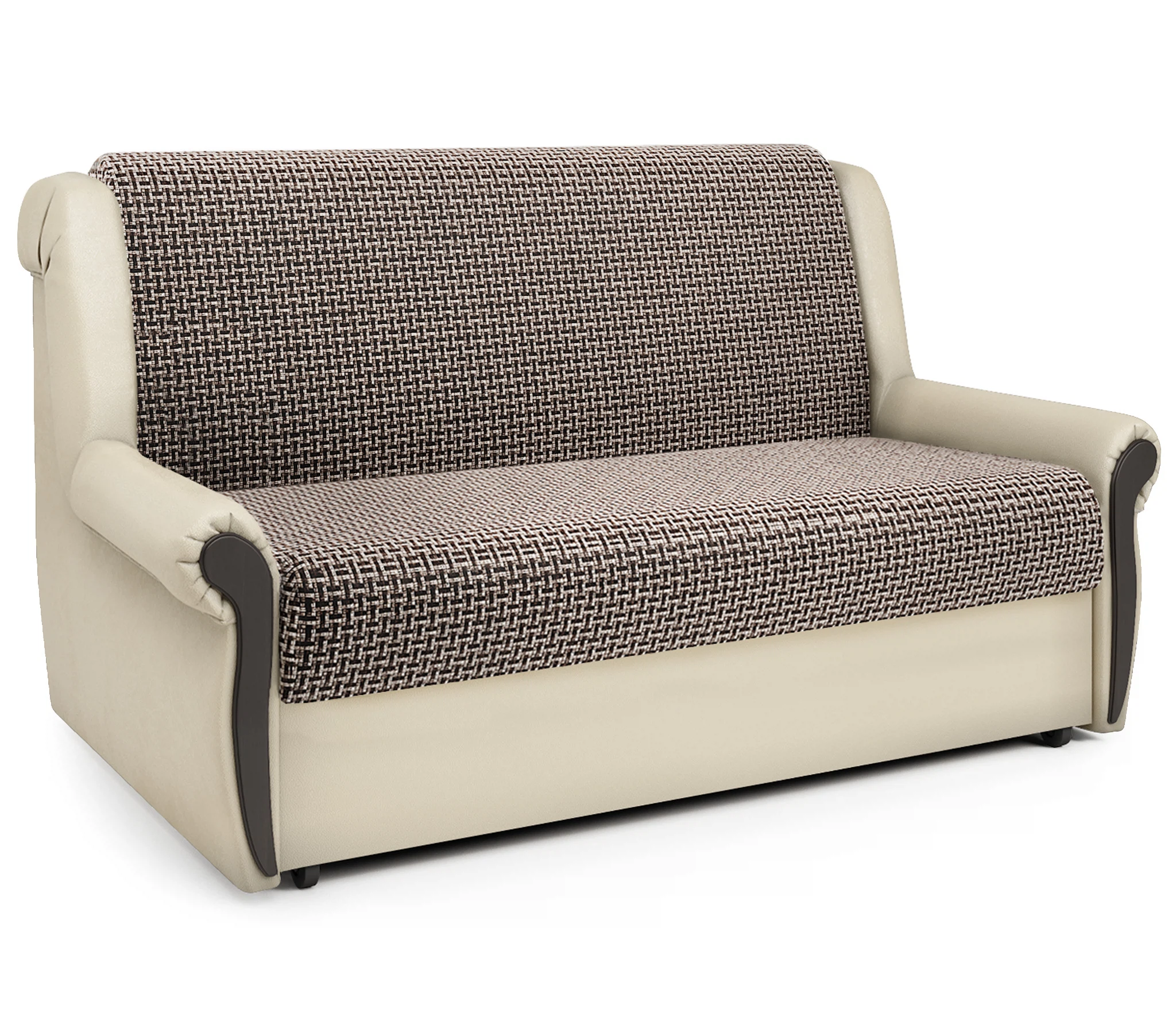 Изображение товара Диван-кровать Аккорд М 120 Корфу коричневый и экокожа беж