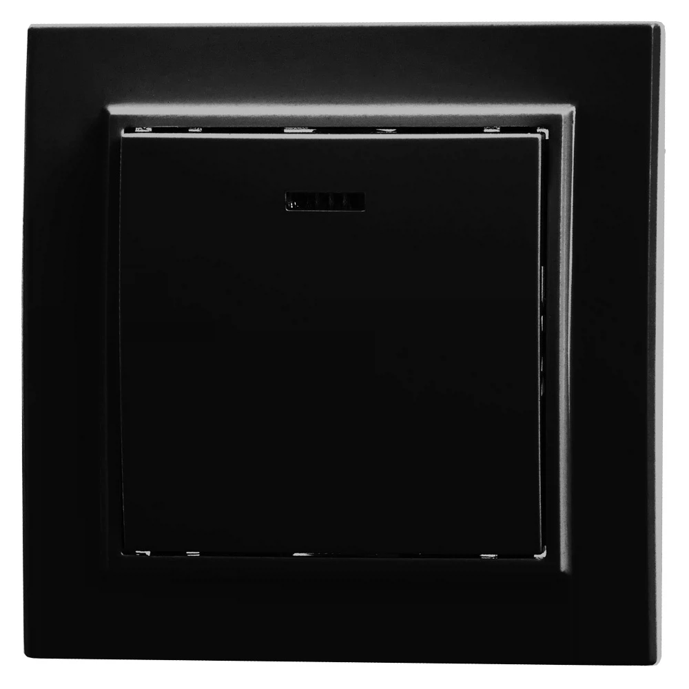 Изображение товара Выключатель 1-клавишный c индикатором STEKKER, PSW10-9001-03, 250V, 10А, серия Эрна, черный Изображение товара Выключатель 1-клавишный c индикатором STEKKER, PSW10-9001-03, 250V, 10А, серия Эрна, черный