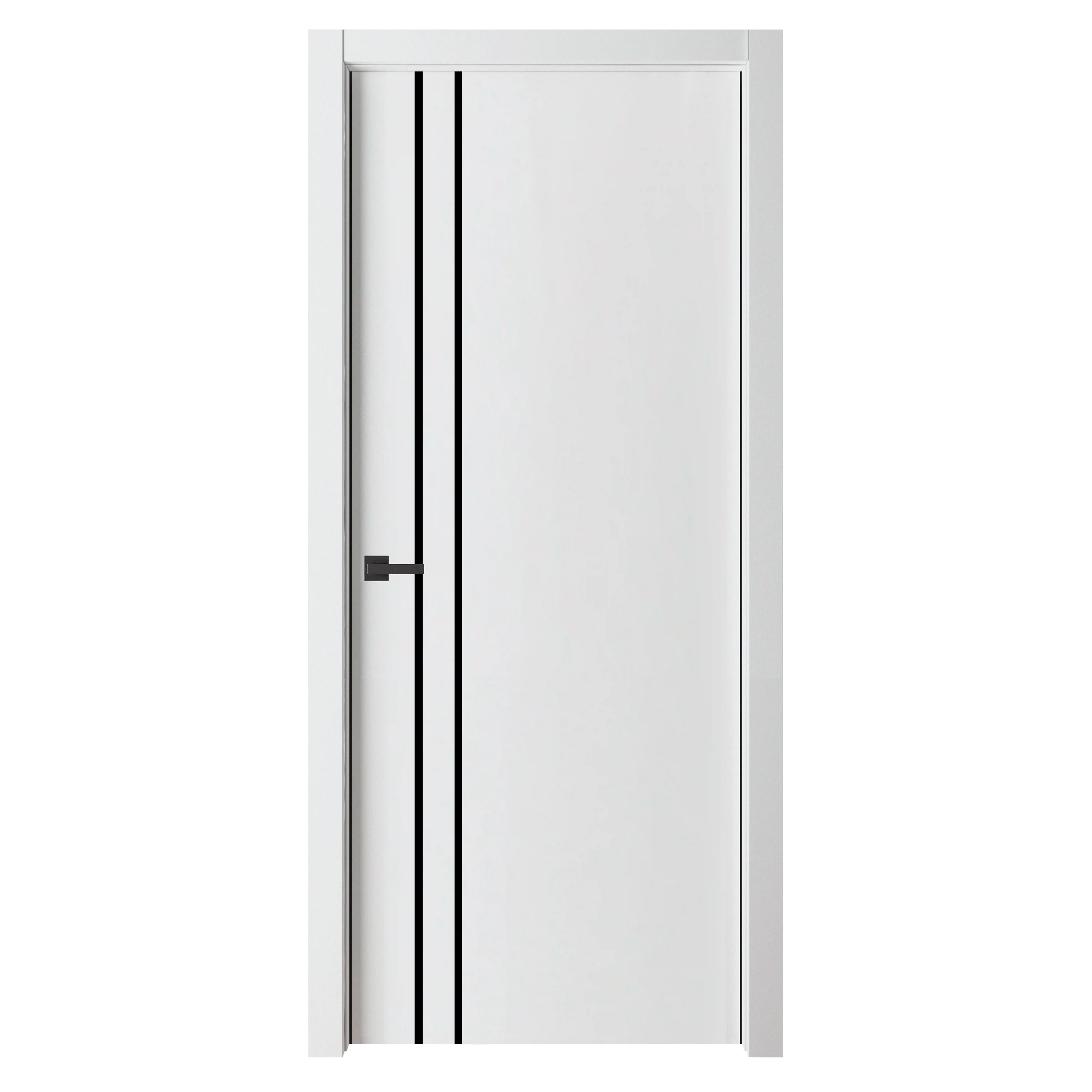 Изображение товара Дверь межкомнатная Line 4 ДО 60x200 см со стеклом черная кромка Edge black