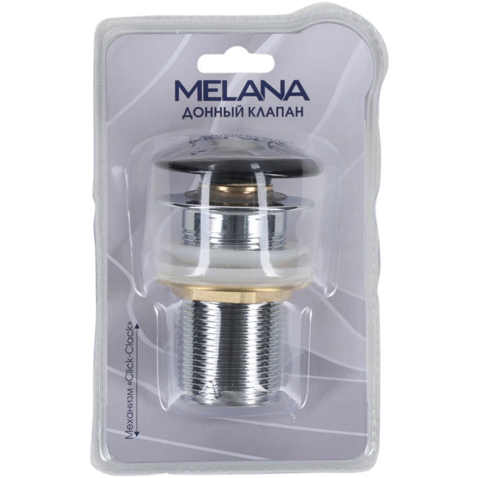 Изображение товара Донный клапан без перелива матовый черный MELANA MLN-330300MB
