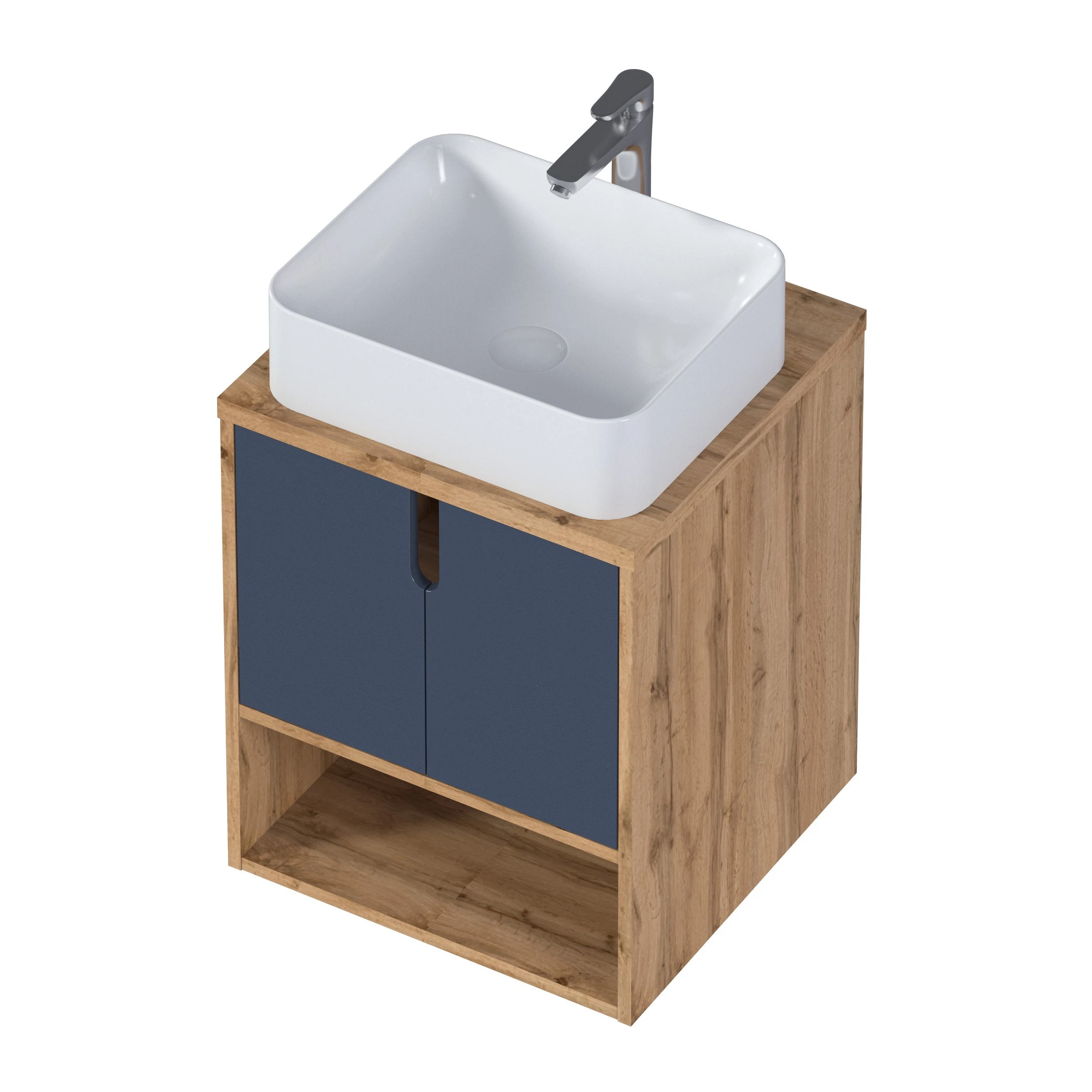 Изображение товара Тумба в ванную 1Marka Uta 50П 2Д Подвесная  цвет Шарли синий матовый Ц0000030773