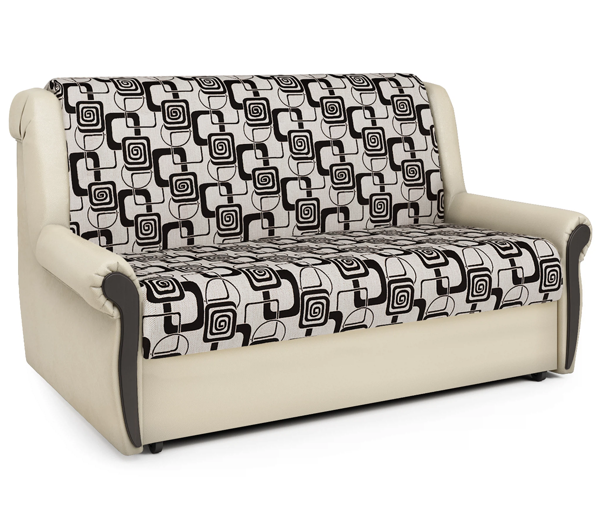 Изображение товара Диван-кровать Аккорд М из экокожа бежевого цвета с механизмом аккордеон и бельевым ящиком