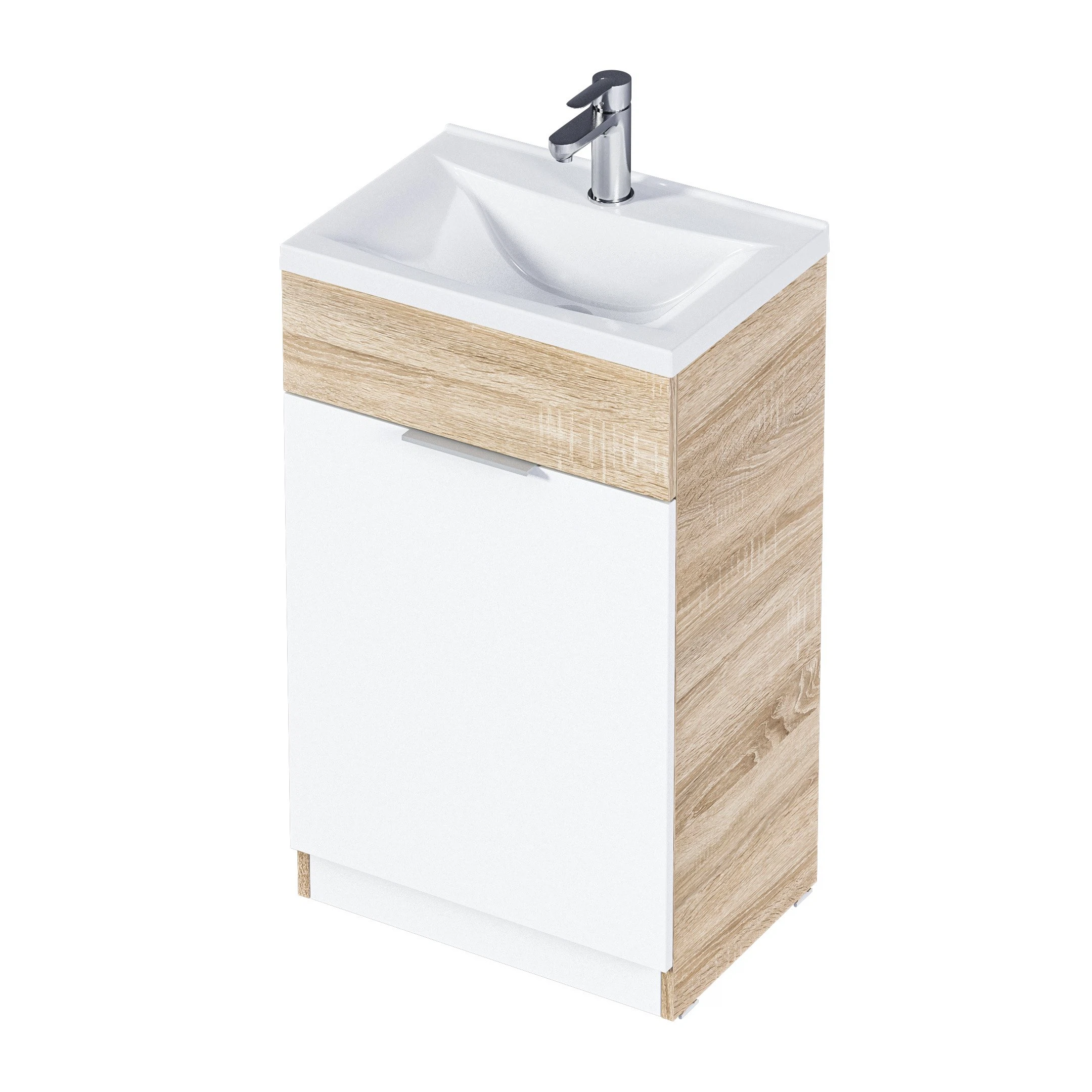 Изображение товара Тумба с раковиной 1Marka Revo 50 см Напольная Дуб Сонома