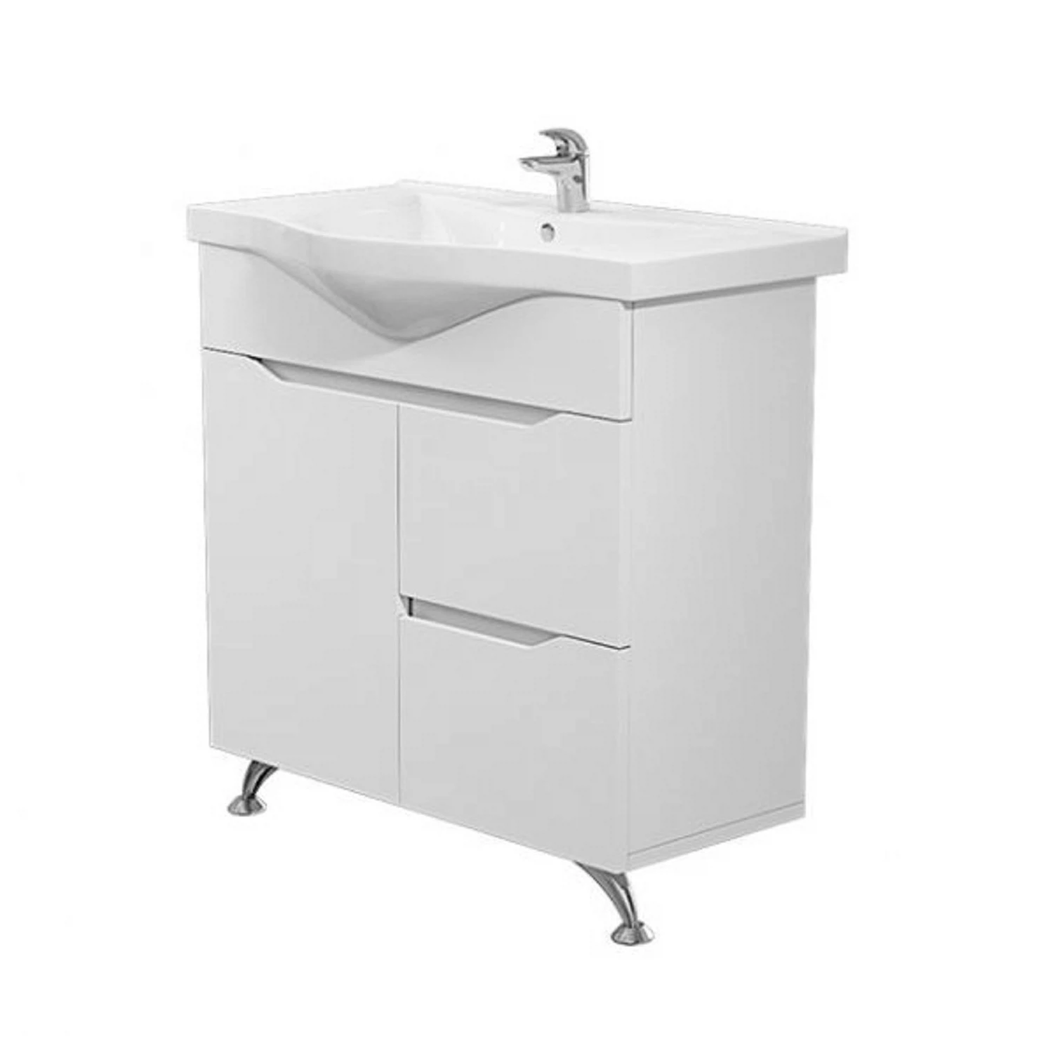 Изображение товара SATIN 80 тумба напольная под умывальник Albatross, белый глянец TOPPUS 9711.007