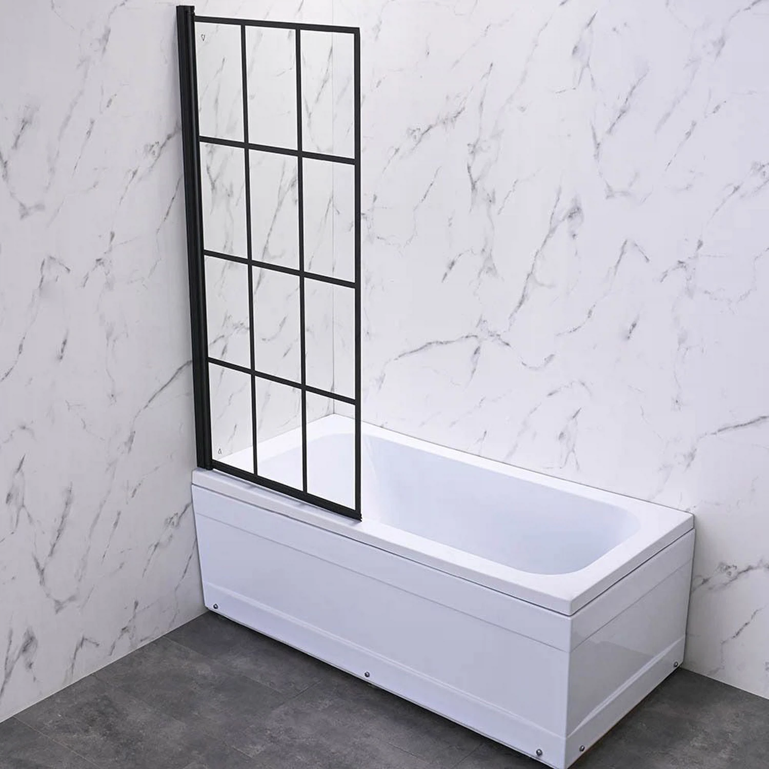 Изображение товара Шторка на ванну Veconi Palau PL77L черная 90х150 см