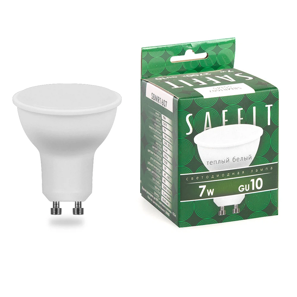 Изображение товара Лампа светодиодная SAFFIT SBMR1607 MR16 GU10 7W 230V 2700K