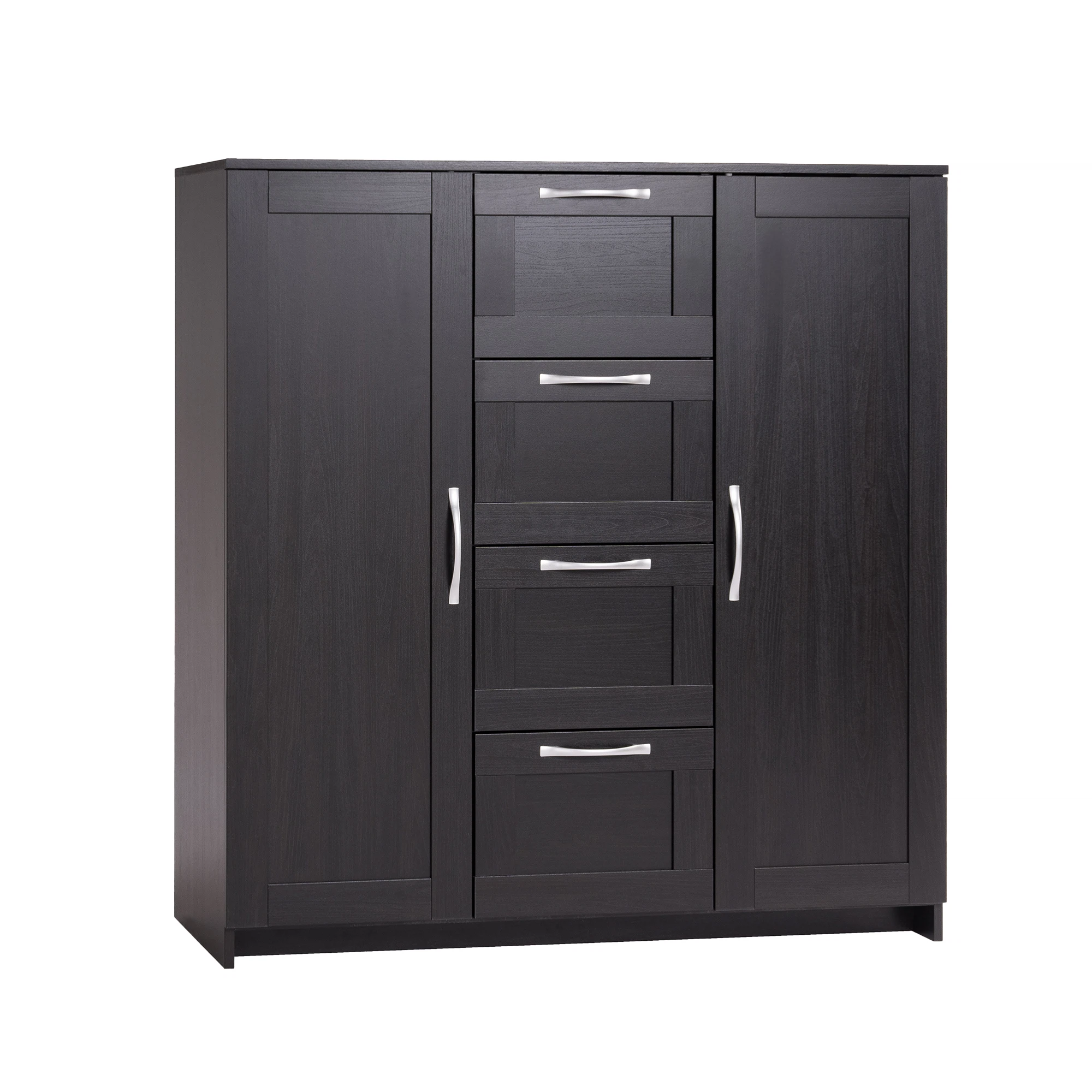 Изображение товара Универсальная тумба Сириус 123х117х41 см с 4 ящиками черный ЛДСП