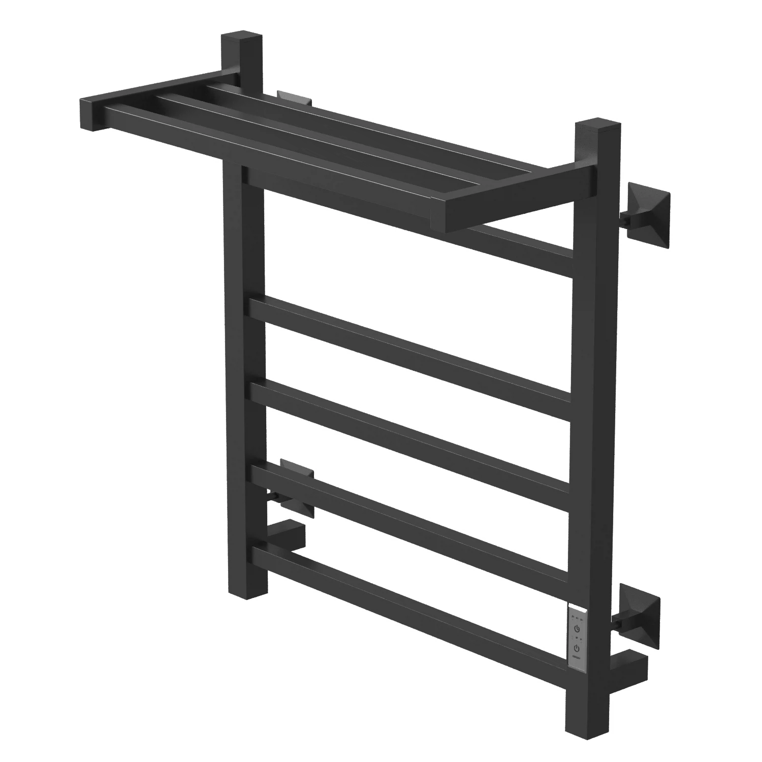 Изображение товара Полотенцесушитель MIXLINE FORTUNE 60х50 (таймер, 445 Вт, 5 перекладин + ПОЛКА) электрический ЧЕРНЫЙ