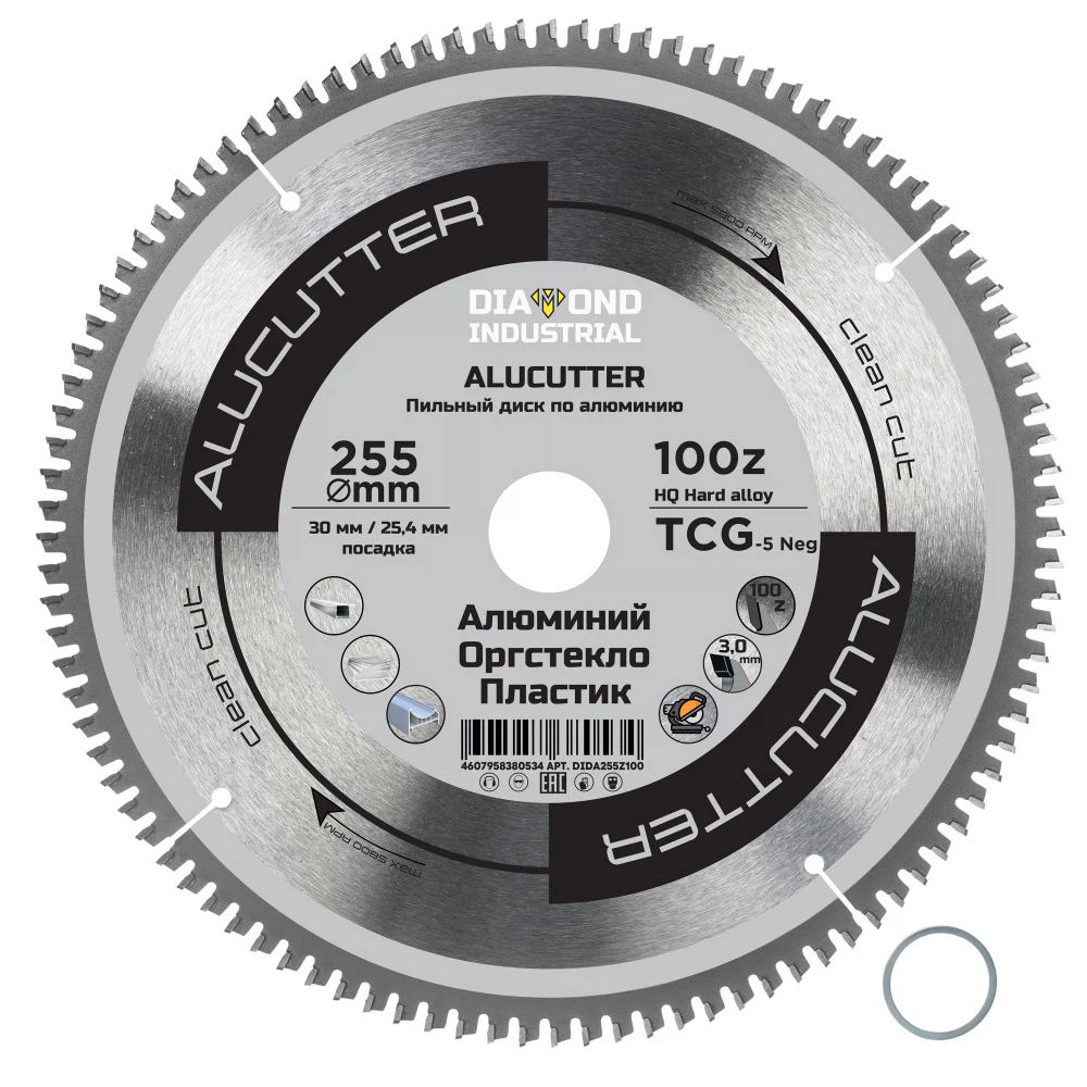 Изображение товара Диск пильный Diamond Industrial AluCutter 255x30 100Z TCG