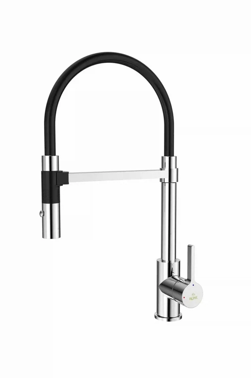 Изображение товара Смеситель для кухни с гибким изливом Rose R133, хром