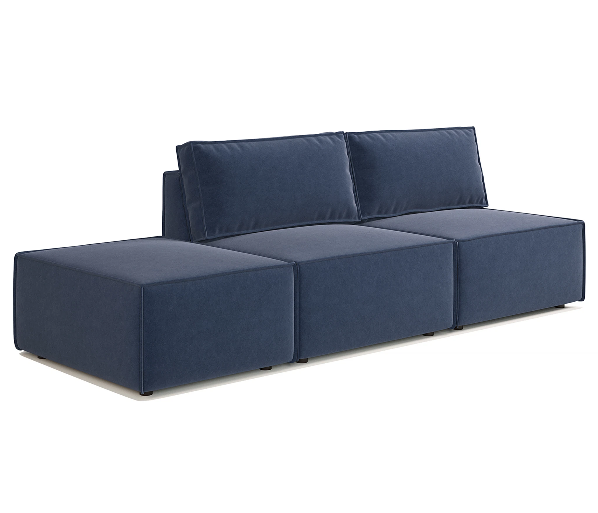 Изображение товара Диван модульный с пуфом Гамма 25 265х95х70 см, левый велюр Ультра миднайт