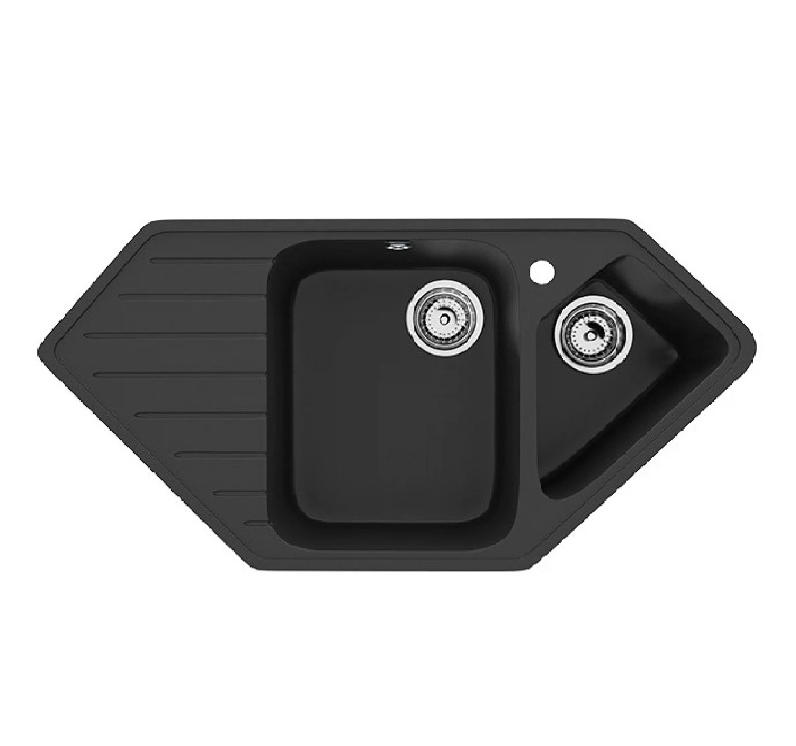 Изображение товара Кухонная мойка угловая Ulgran U-409-344, ультра-черный