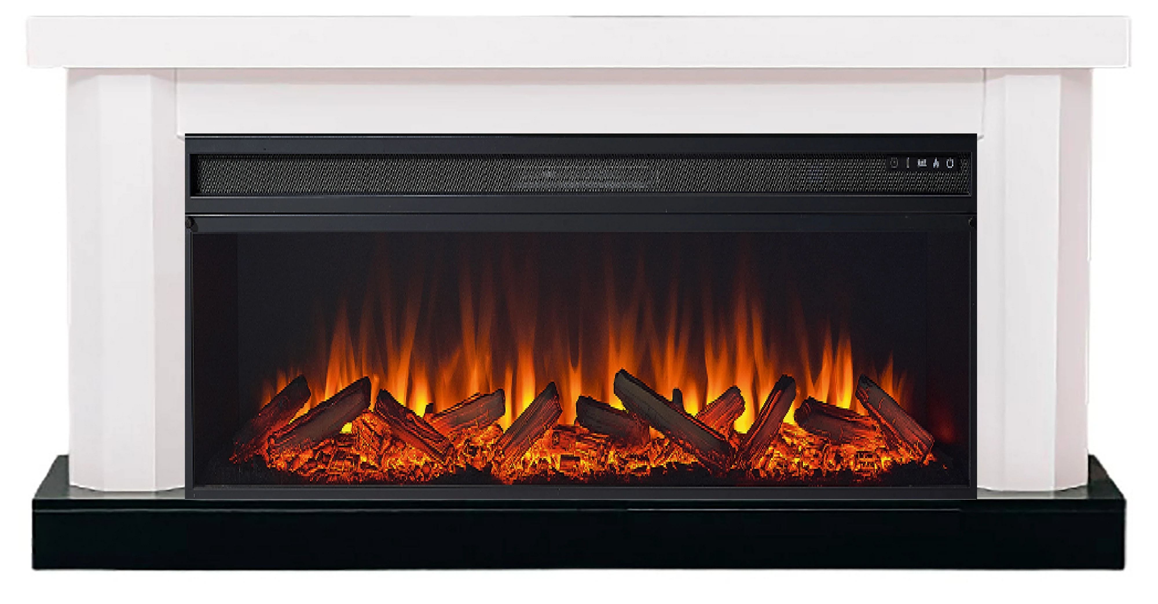 Изображение товара Каминокомплект Nelson с очагом Pulsar 60, белый и черный, современный дизайн