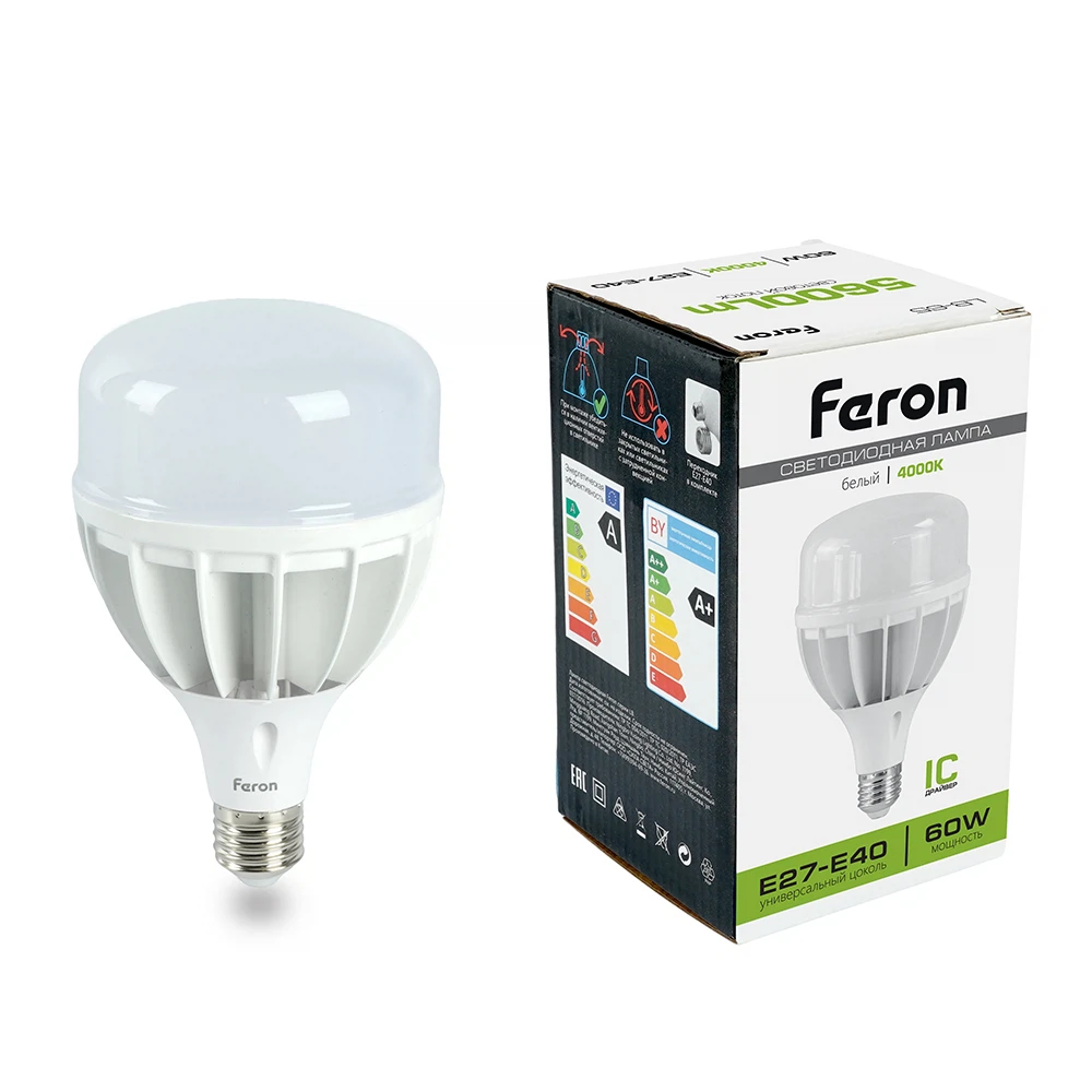 Изображение товара Светодиодная лампа Feron LB-65 60W 4000K
