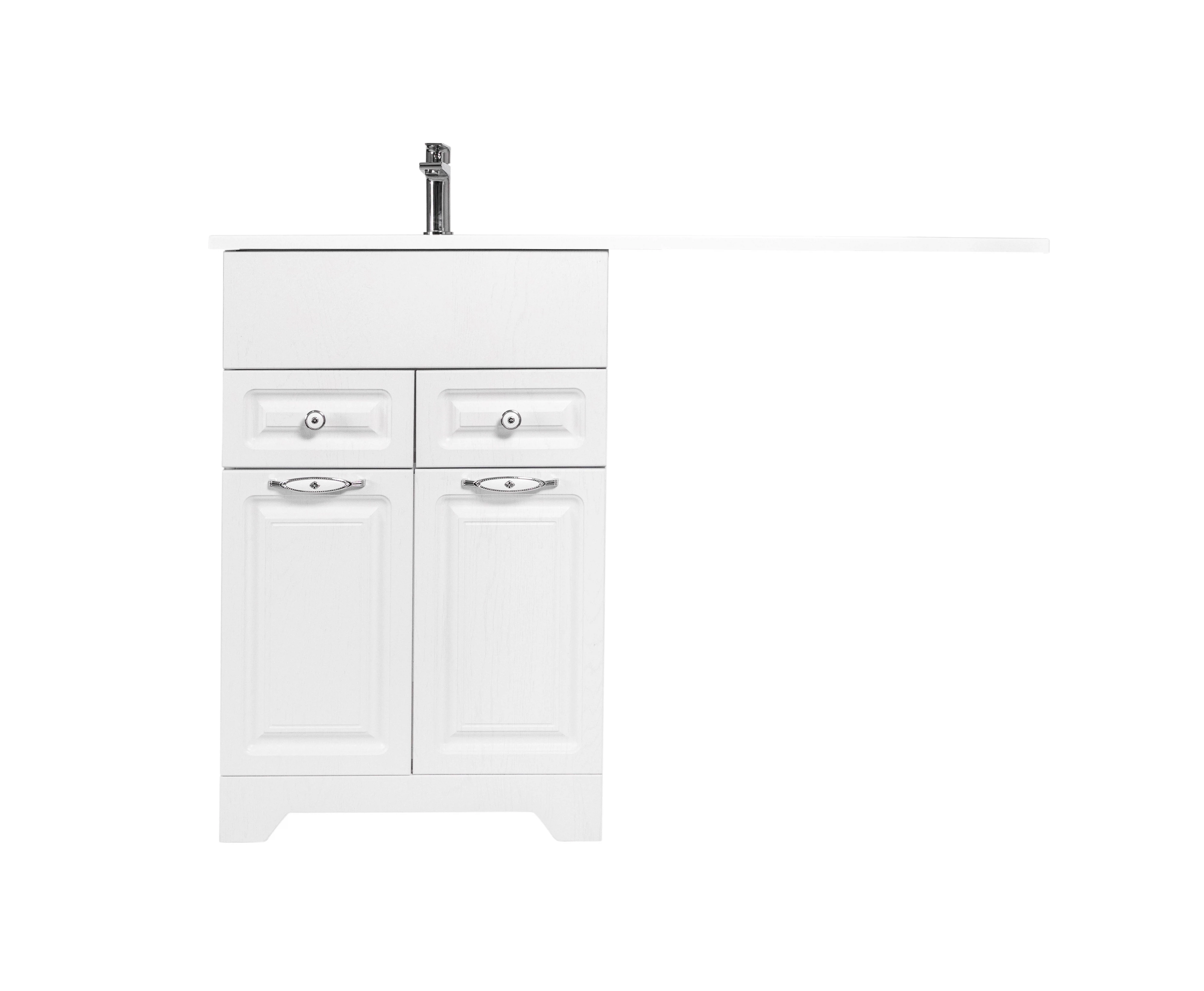 Изображение товара Тумба под раковину Stella Polar Кармела 120 белое серебро для ванной комнаты