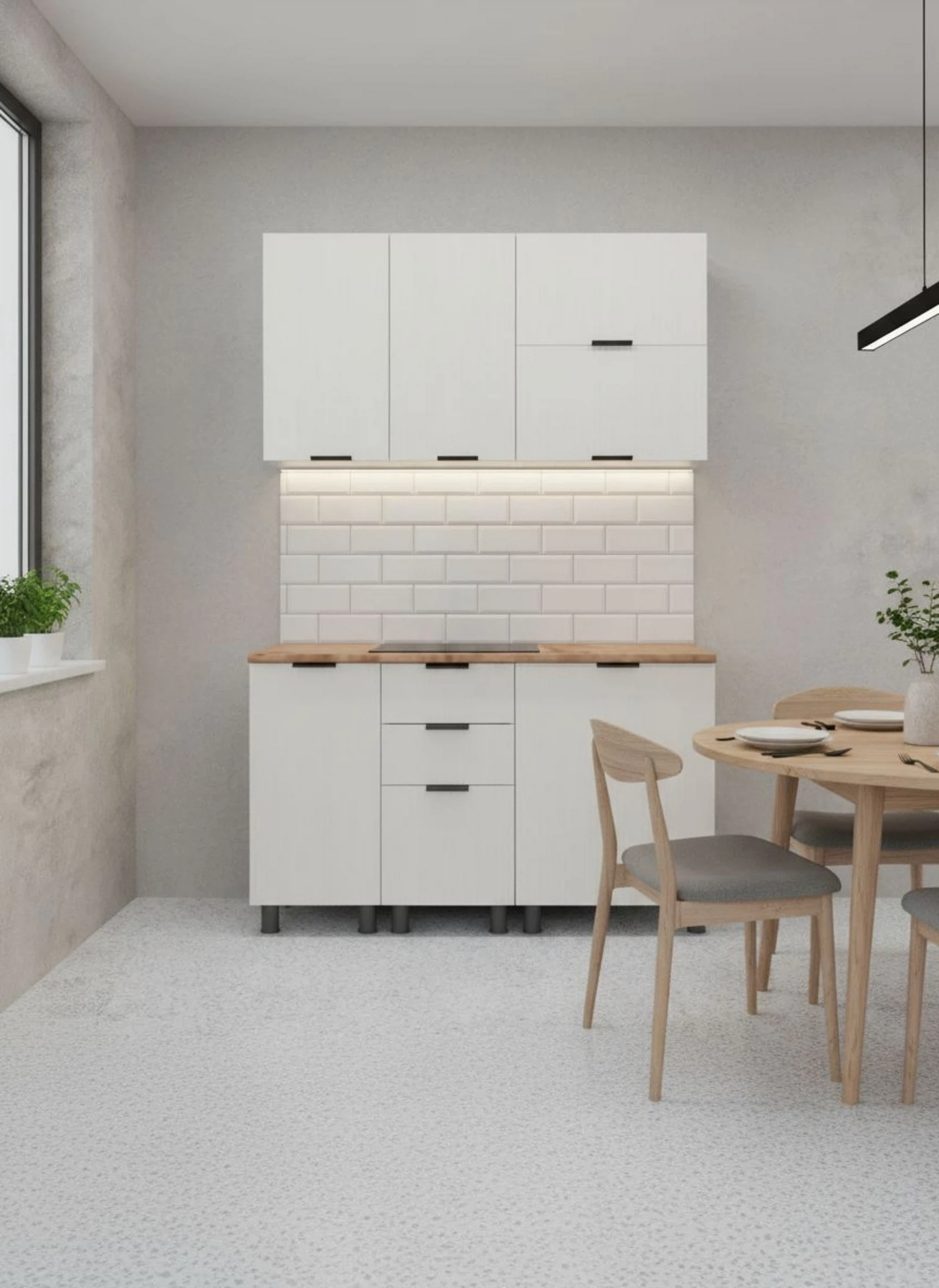 Изображение товара Кухня, Арника мебель,  Лотос,  артикул Н00240220, размер 140*60*240, цвет молочный