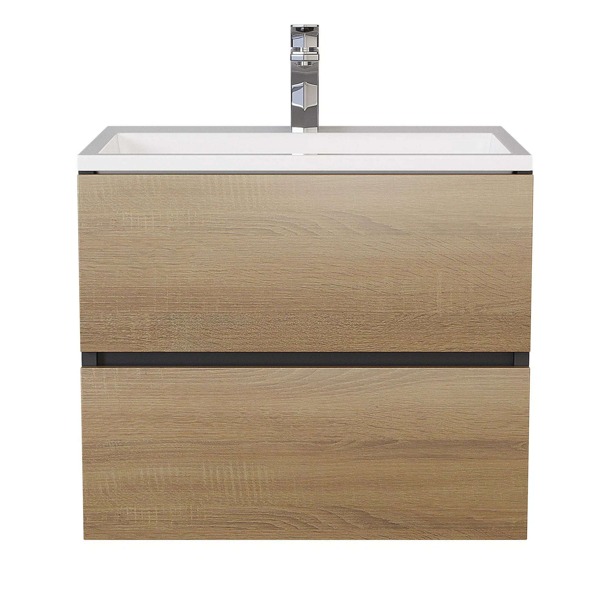 Изображение товара Подвесная тумба для ванной комнаты Uperwood Barsa 60х45 см, черный/дуб сонома