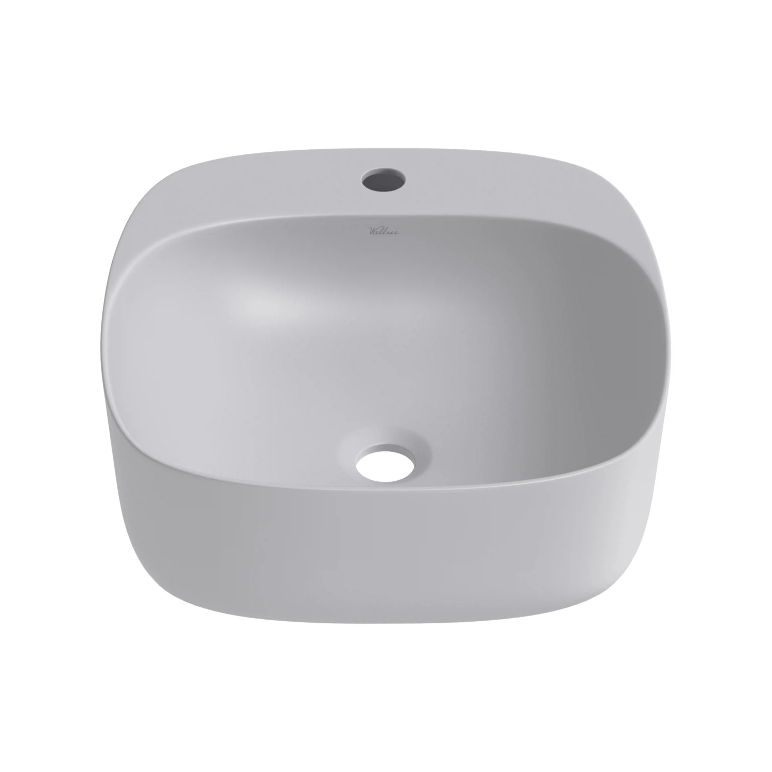 Изображение товара Накладная раковина для ванной Wellsee Idéal квадратная 42х42 см серый фарфор