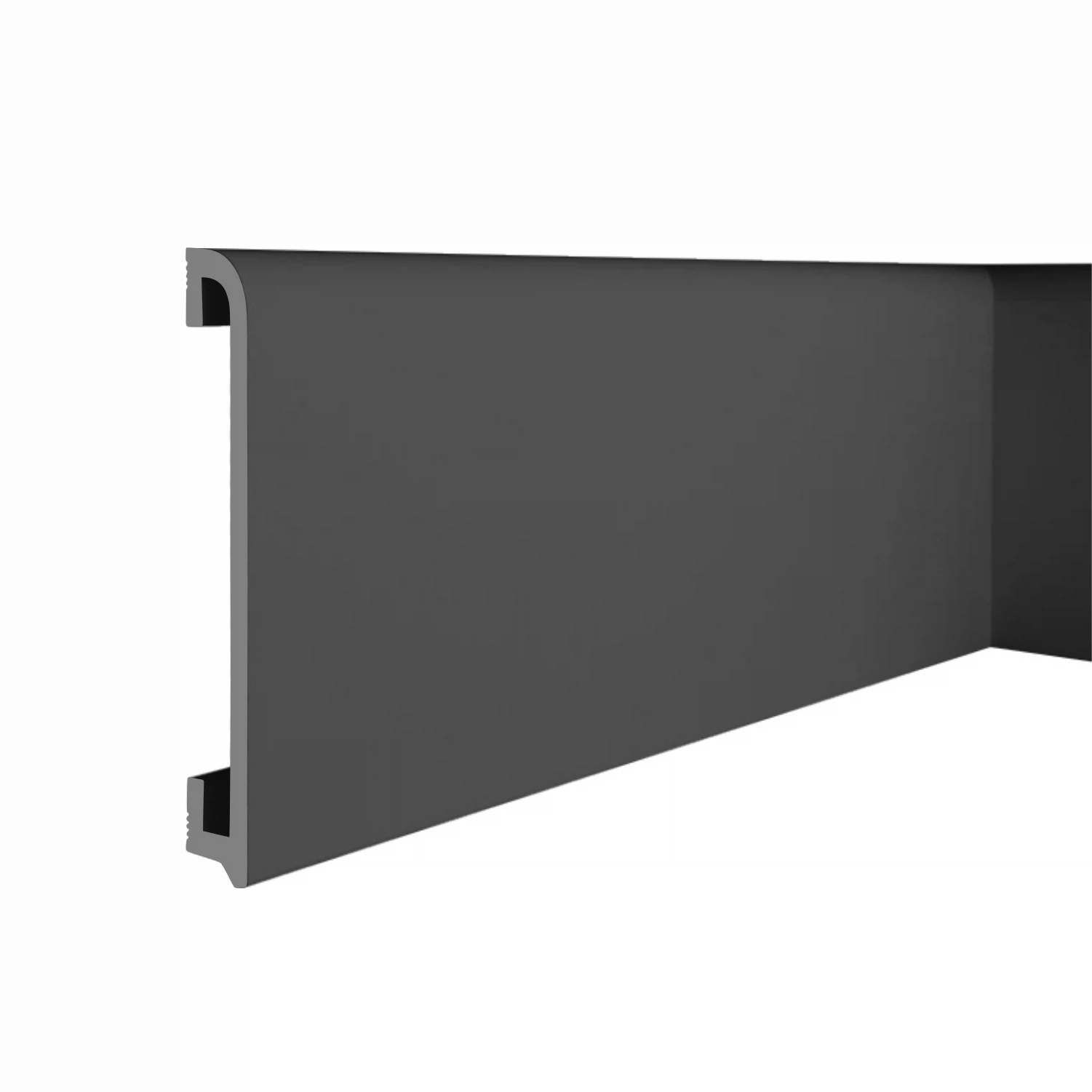 Изображение товара Плинтус напольный Экополимер Mercato80 Плинтус напольный Черный 2000х16х80