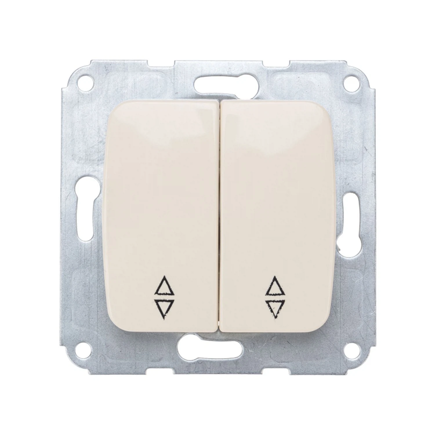 Изображение товара Двухклавишный выключатель Kranz серия DEA с бежевым корпусом и механическим управлением