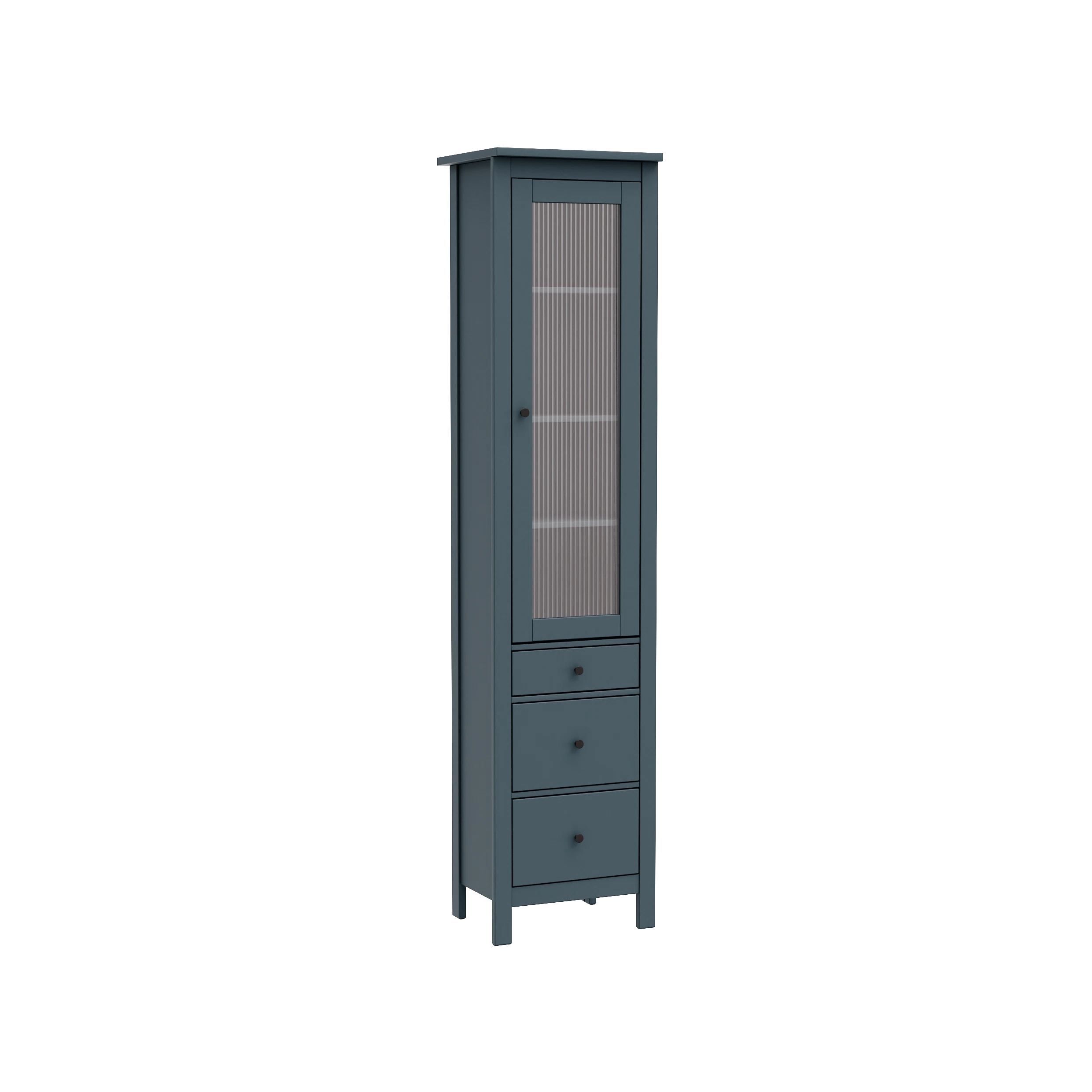 Изображение товара Стеллаж САГА узкий 215*50*41 со стеклом МОРУ бирюзовый Гуд Лакк