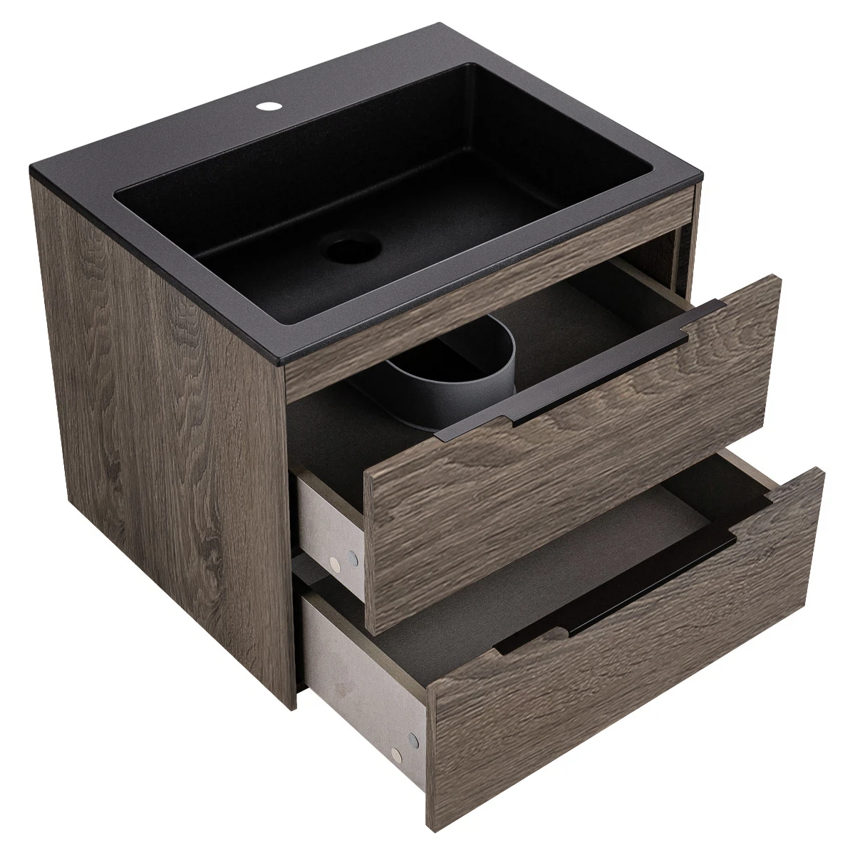 Изображение товара Тумба под раковину Chiara 2D 600 подвесная, 2 ящика soft-close, R.Oak