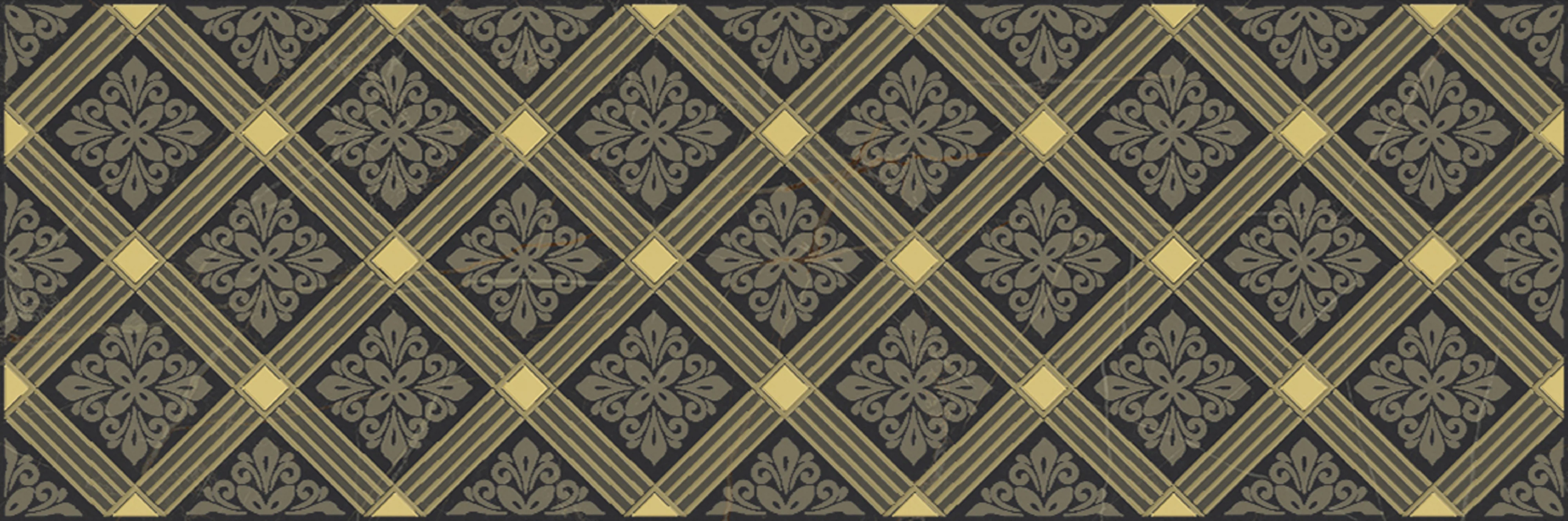 Изображение товара Декор керамический Royal черный 20x60 см для отделки стен ванны и санузла