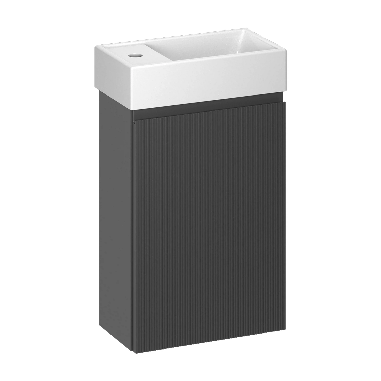 Изображение товара Тумба с раковиной Wellsee WC Area 221802002, 40 см   цвет матовый темно-серый