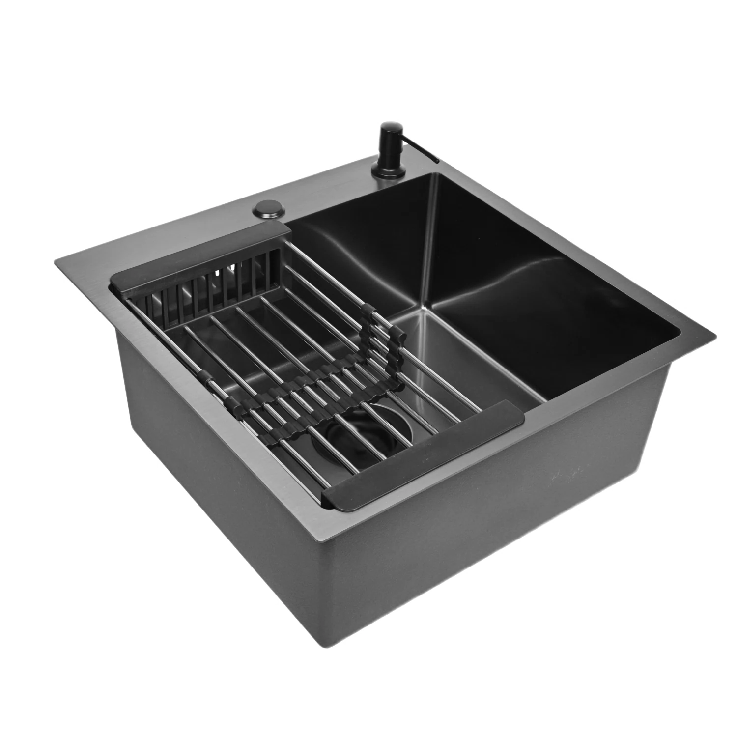 Изображение товара Кухонная мойка из нержавеющей стали WISENT WGS35050 50х50 с PVD покрытием графит