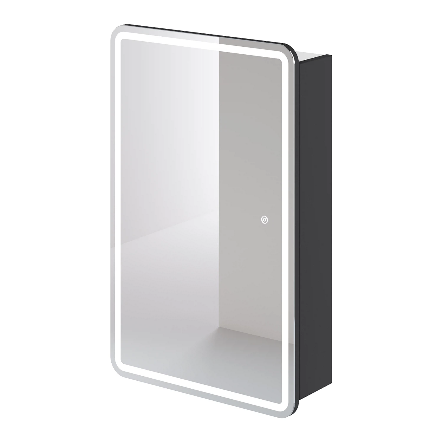 Изображение товара Зеркальный шкаф с подсветкой Итана Glori 50 для ванной графит