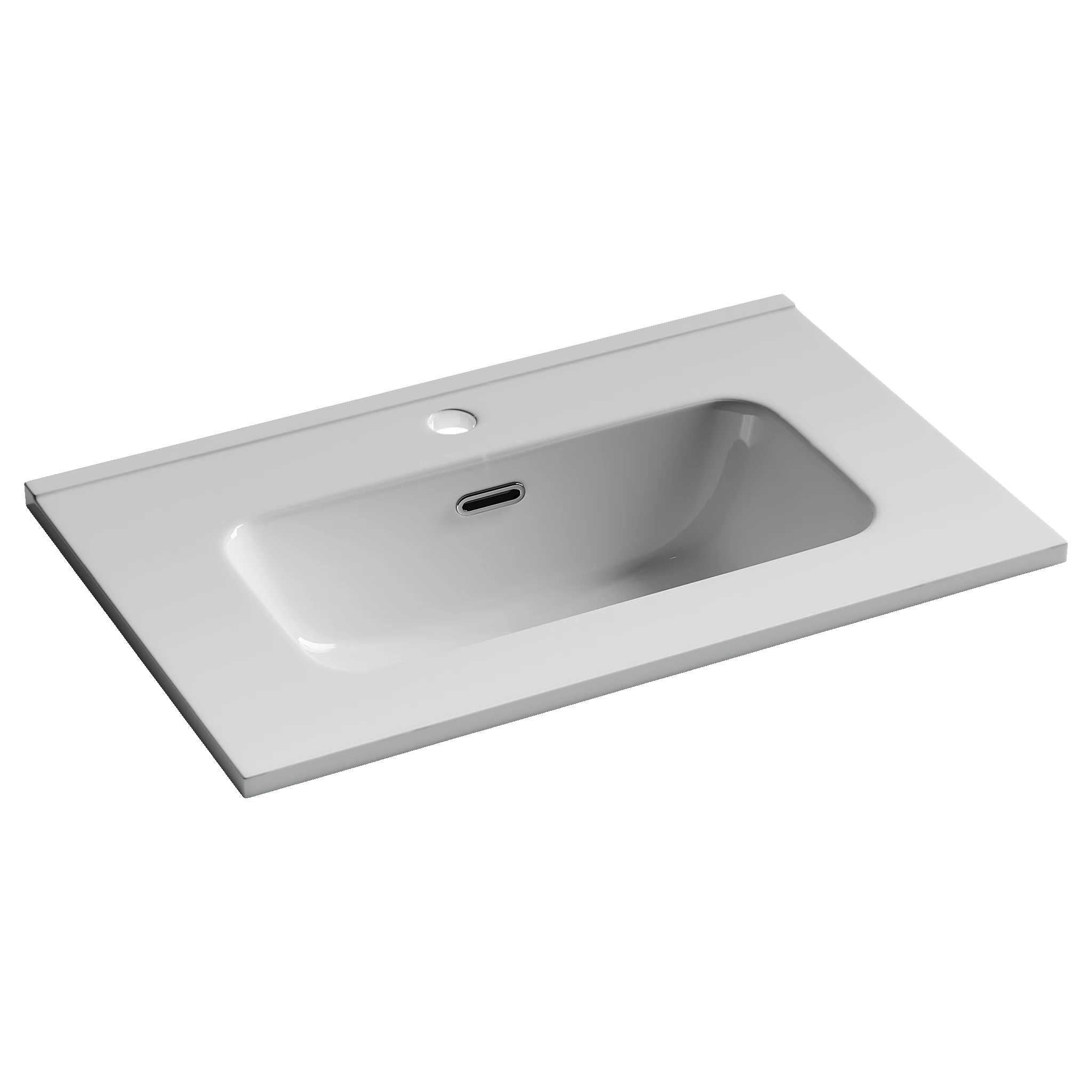 Изображение товара Раковина мебельная накладная Compact 610x395x170 белая фарфор Италия