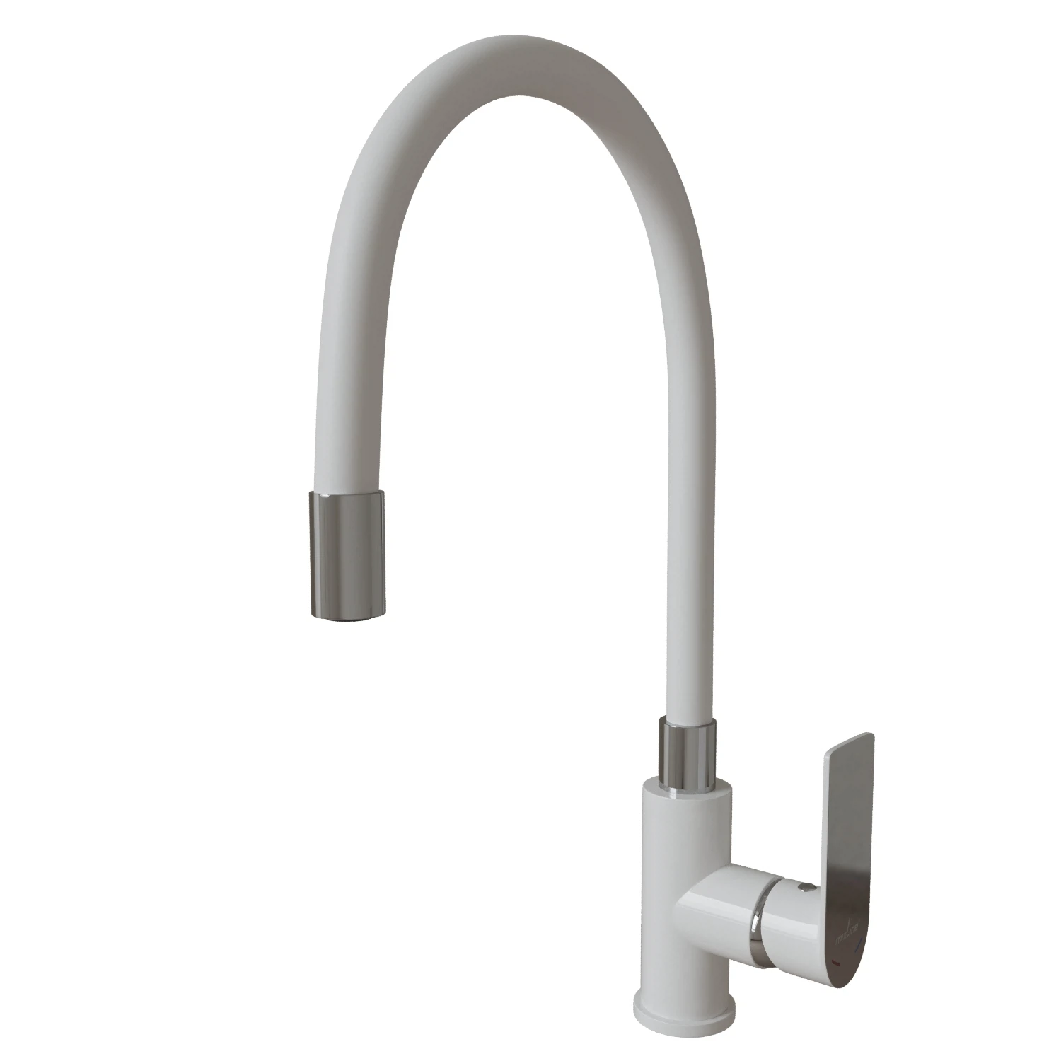 Изображение товара Смеситель для кухни Mixline ML33-098 City White с гибким излив и боковой ручкой