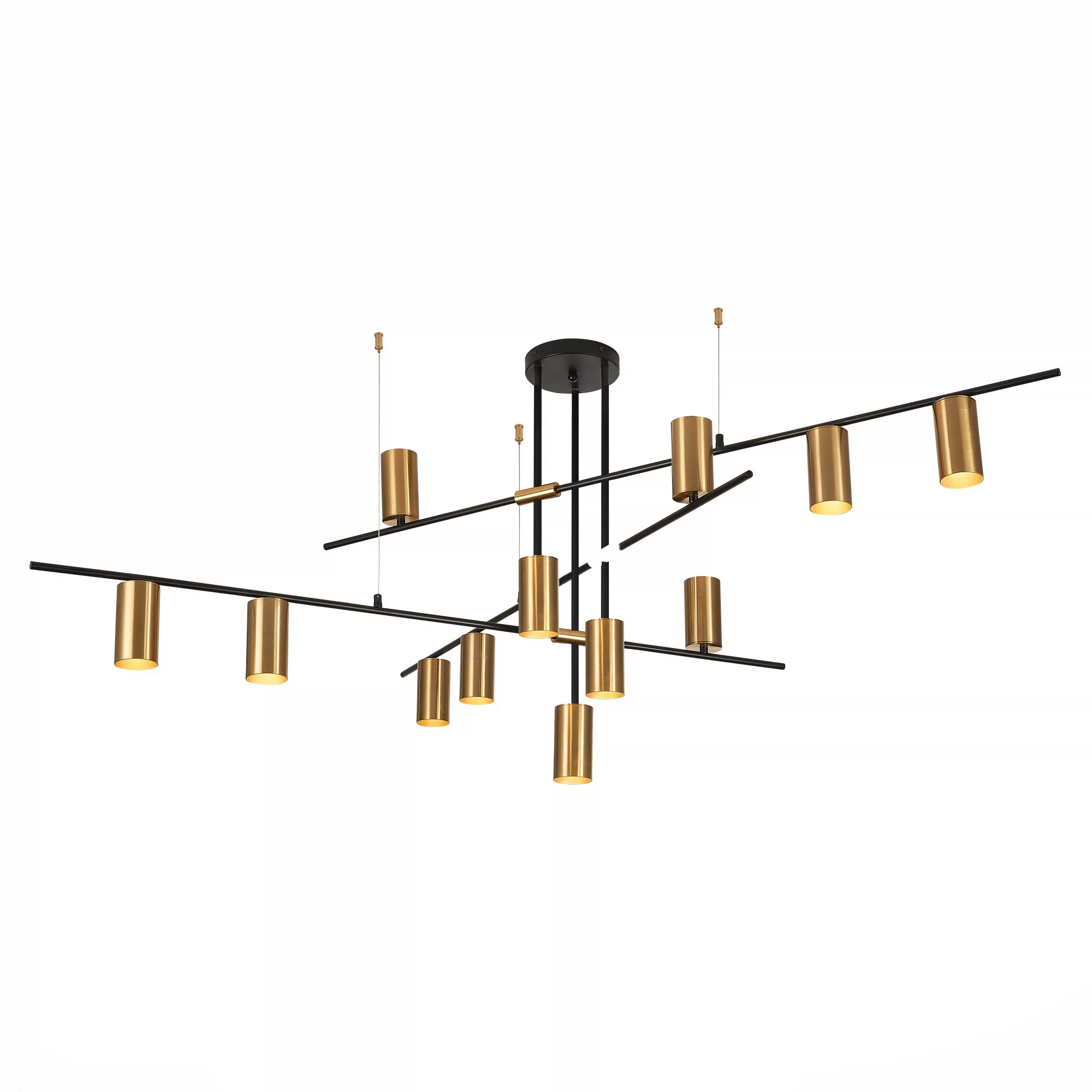 Изображение товара Современный потолочный светильник SORMANO с лампами GU10, черный и латунь