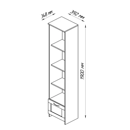 СИРИУС стеллаж 1 ящик 39х190 венге