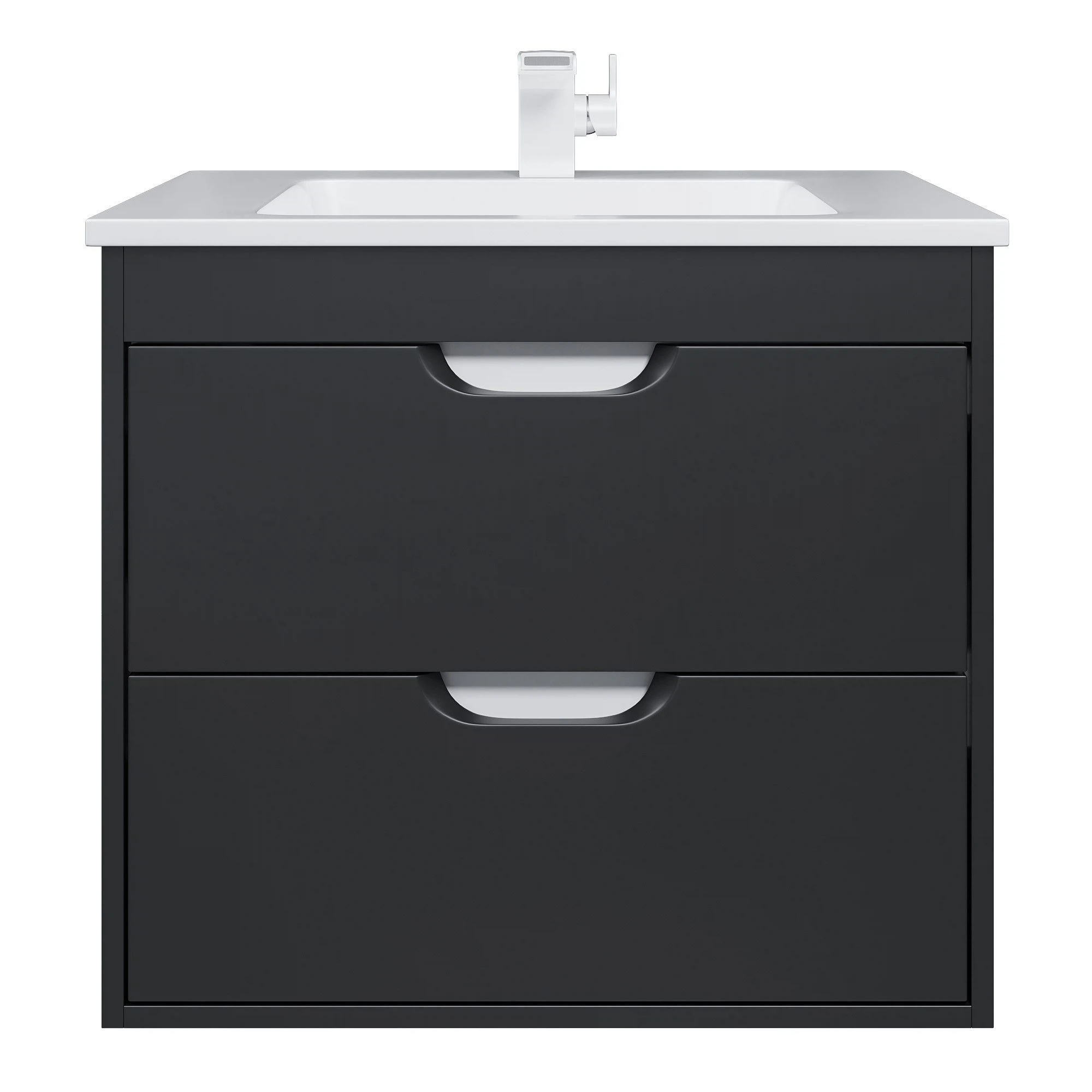 Изображение товара Тумба под раковину для ванной подвесная Uperwood Modul 61х44,4х55 см, черная матовая