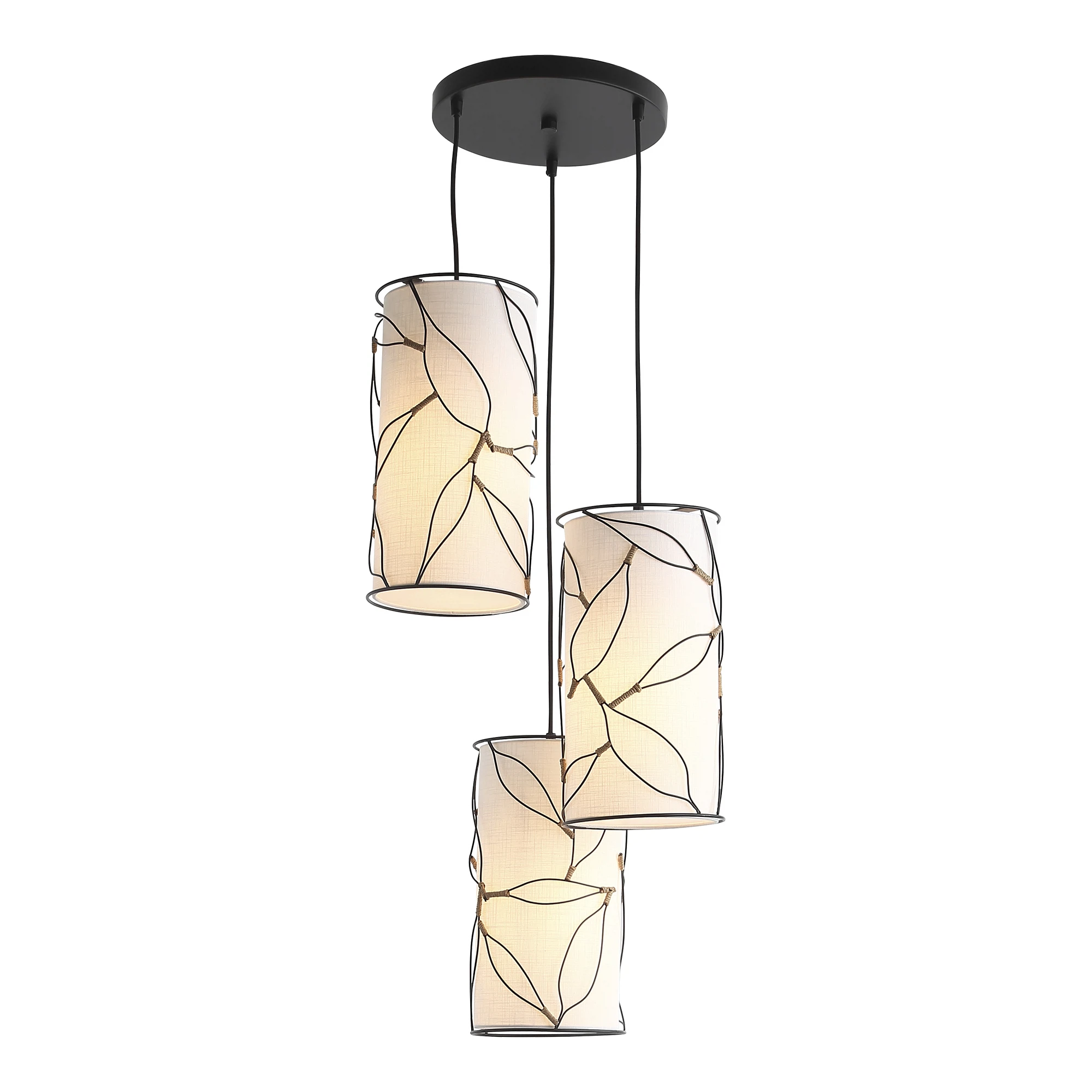 Изображение товара Светильник подвесной ROOT E27 3х60W черный текстиль