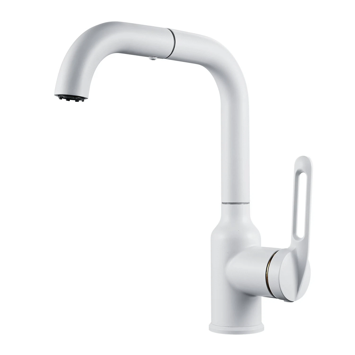 Изображение товара Raffine F201C — белый матовый смеситель с поворотным изливом