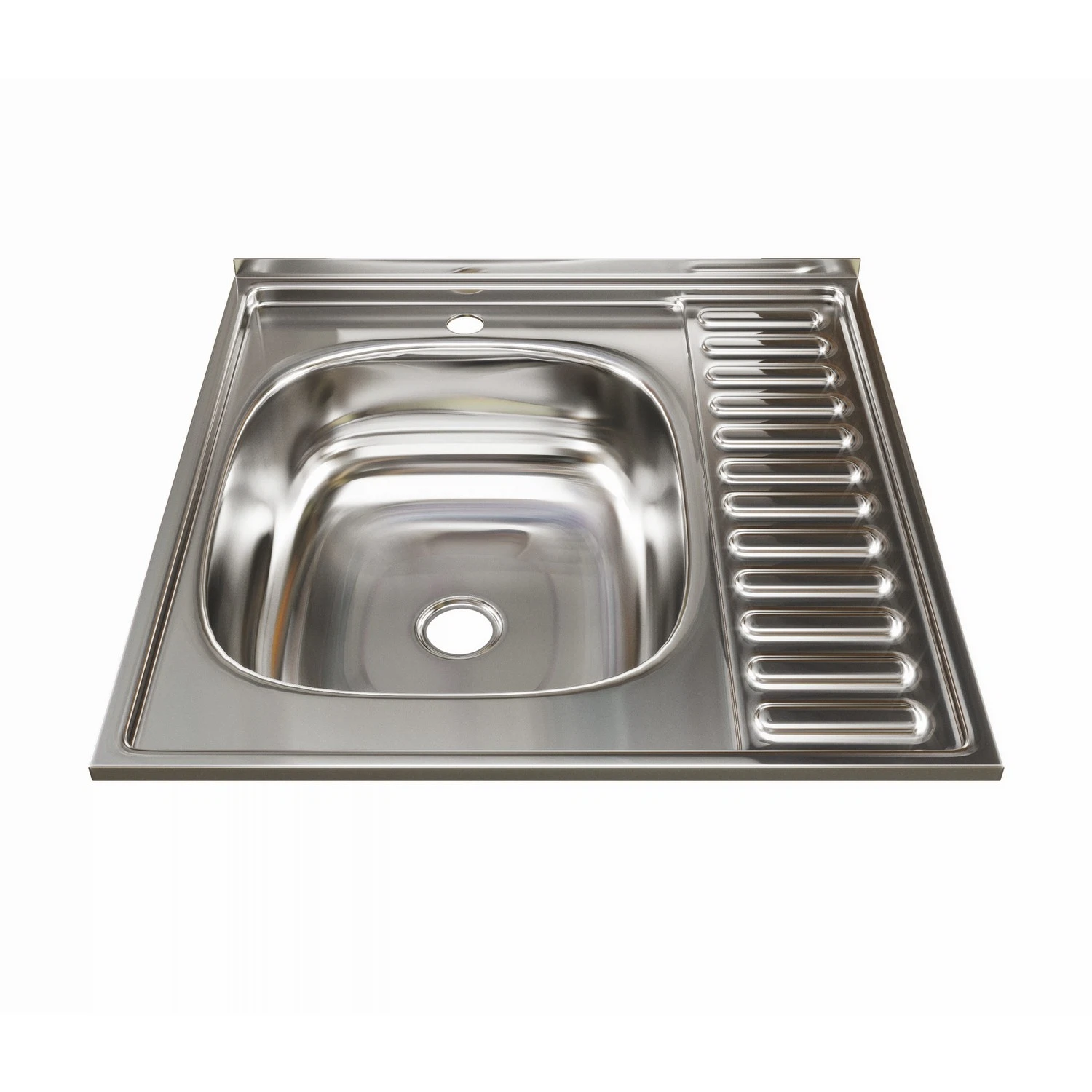 Изображение товара Накладная мойка Mixline 60х60 из нержавеющей стали с диаметером слива 9 см