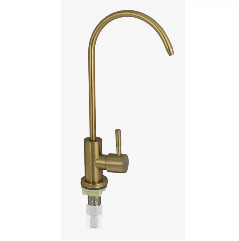 Изображение товара Fmark F-SL-C222 смеситель для кухни, матовое золото, 1/2, поворотный излив