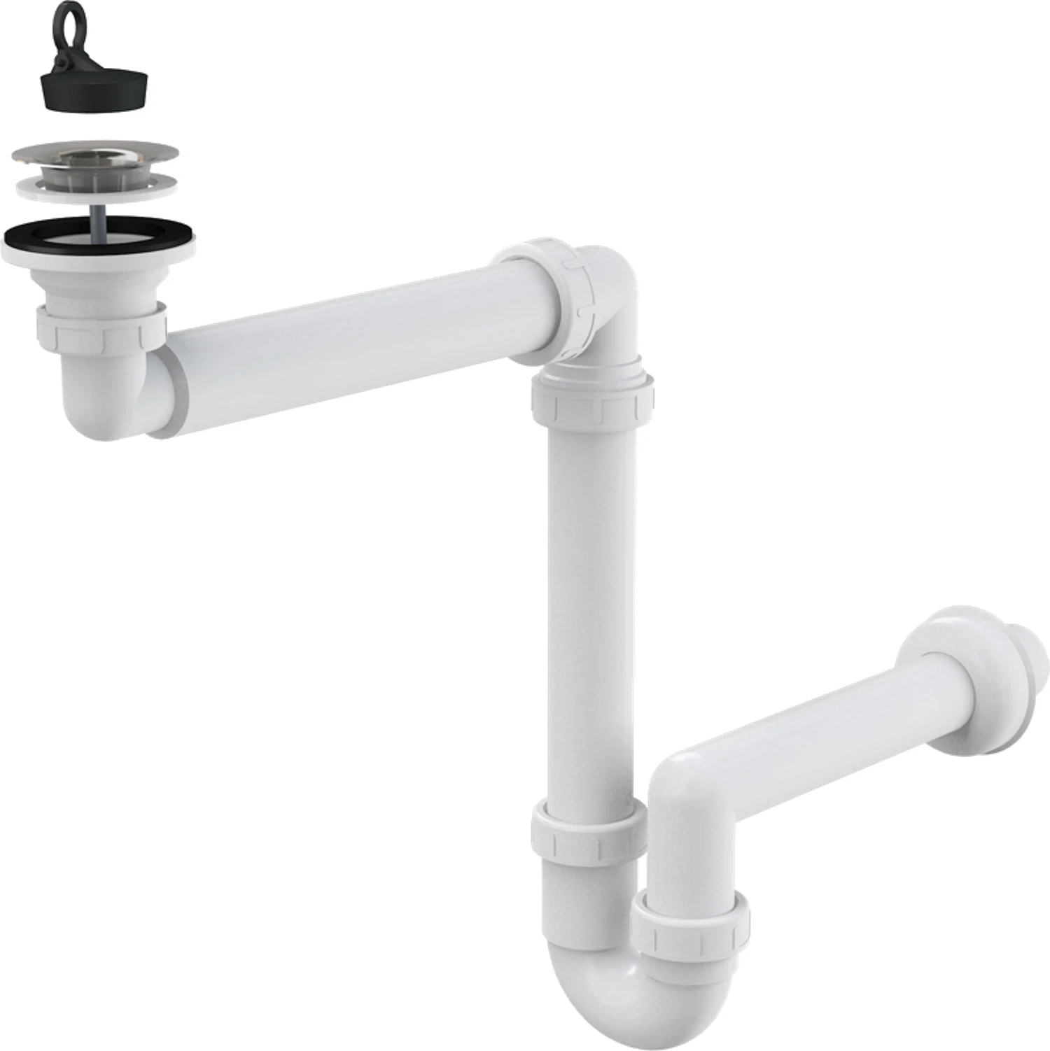 Изображение товара Сифон для умывальника Alcadrain экономящий пространство DN63 A413