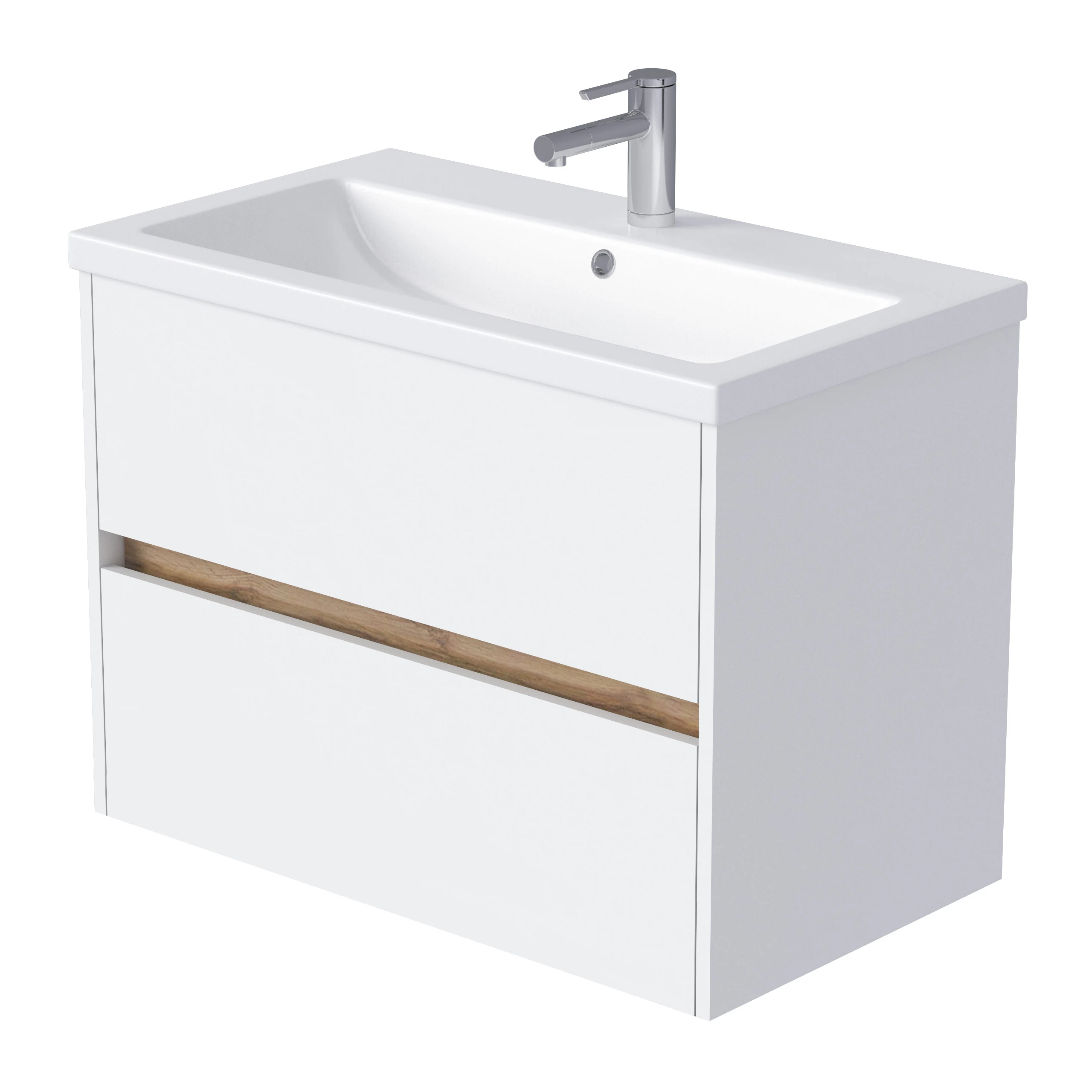 Изображение товара Тумба Veil 80П (790х560х450) 2я белая аляска/дуб вотан