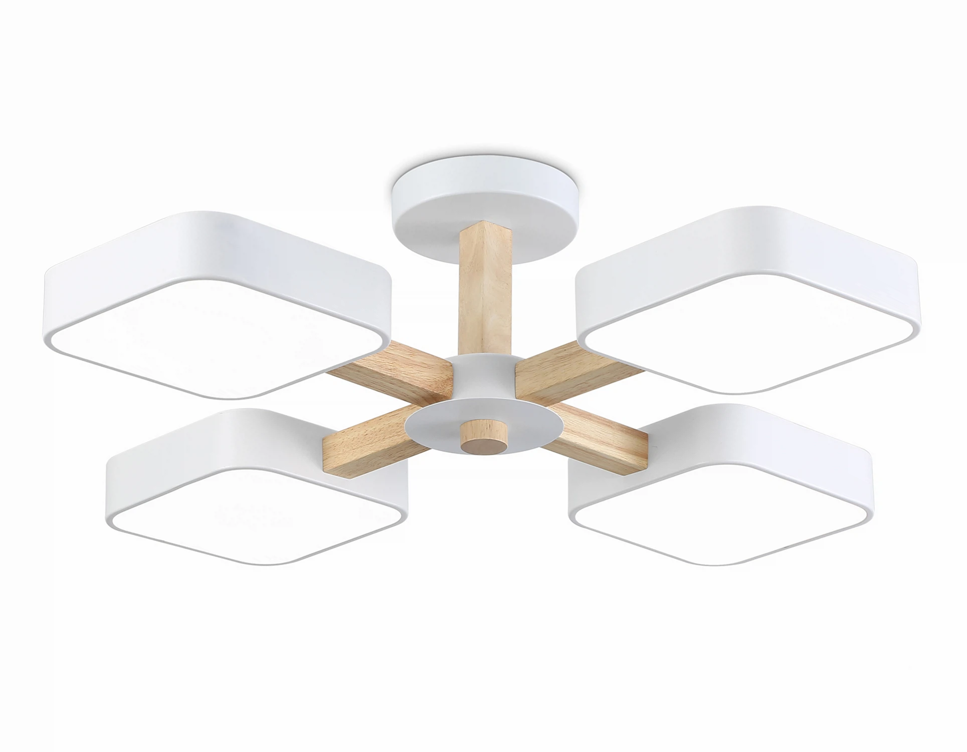 Изображение товара Люстра подвесная светодиодная FL4879 AMBRELLA LIGHT белый/дерево 72W 3000-6000K D610*160 (без ПДУ)