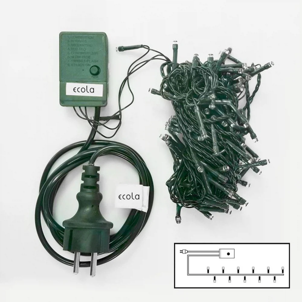 Изображение товара Ecola LED гирлянда 220V IP20 10м 160LED RGBW с 8 режимами и контроллером