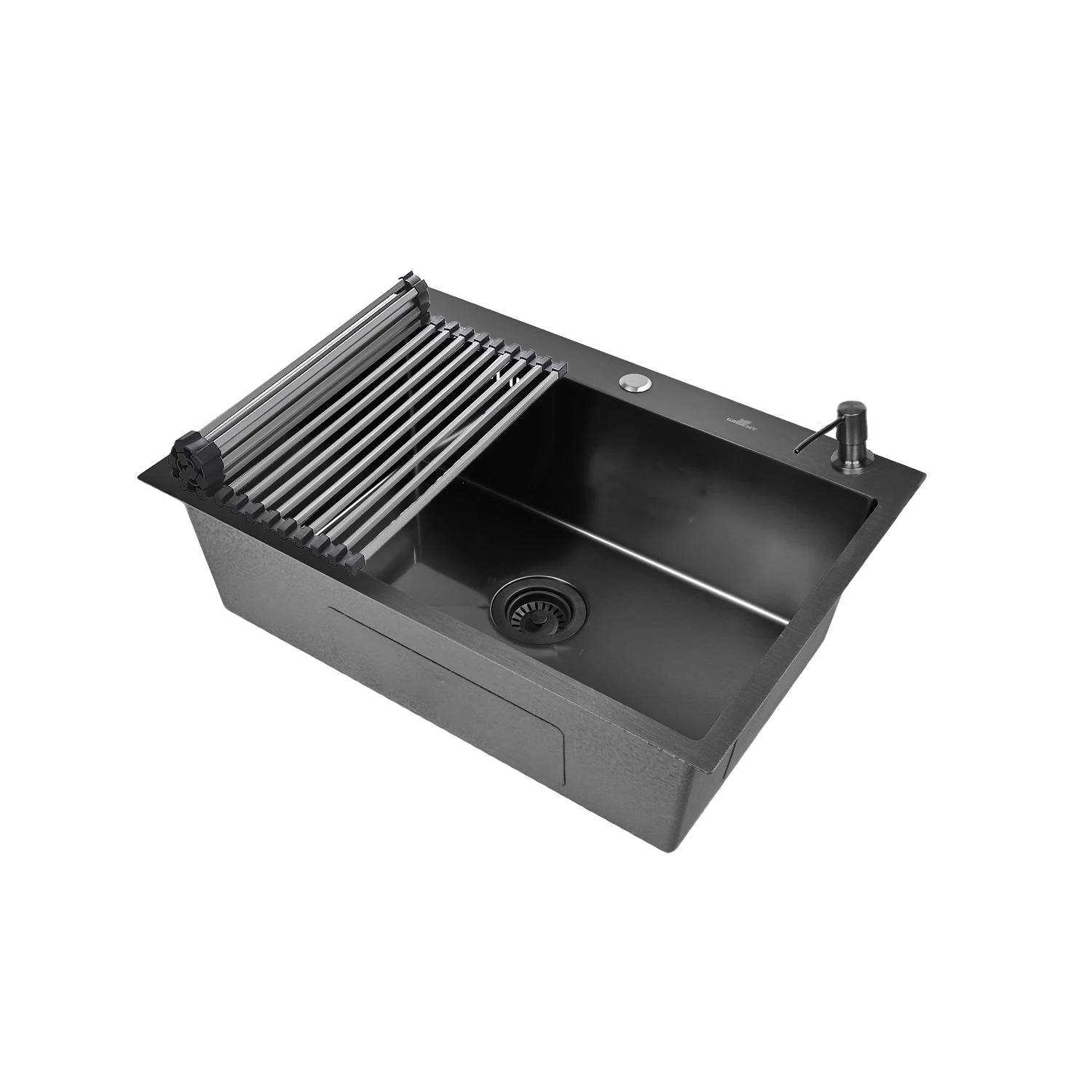 Изображение товара Кухонная мойка WISENT 70х50 см с PVD покрытием графитовая и комплектом аксессуаров