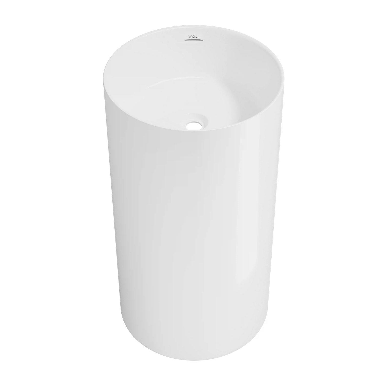 Изображение товара Напольная раковина из акрила круглая Wellsee Chalice Perfection, 45x45x85 см, цвет глянцевый белый