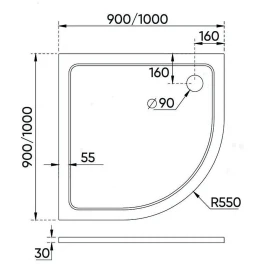 Душевой поддон Veconi Tezeo stone TZ10-80PL-01-19C3 белый