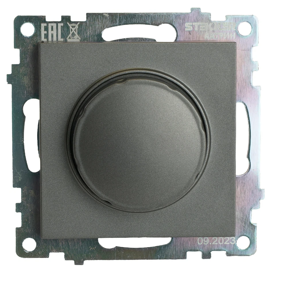 Изображение товара Выключатель диммирующий TRIAC (механизм) 250В, 500W, серия Катрин, графит, GLS10-7106-06