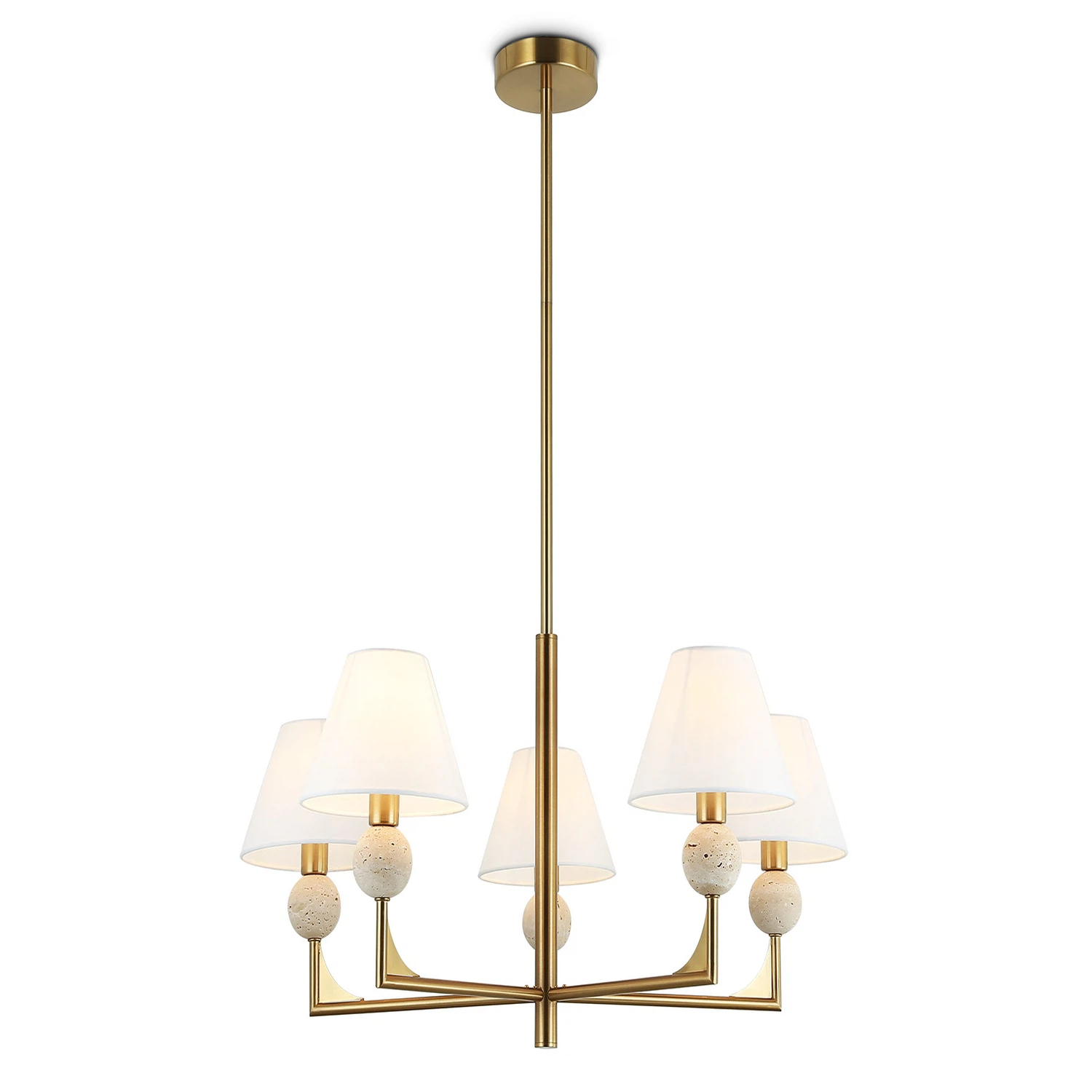 Изображение товара Люстра на штанге LH75159/5 AMBRELLA LIGHT латунь белый тканевый плафон