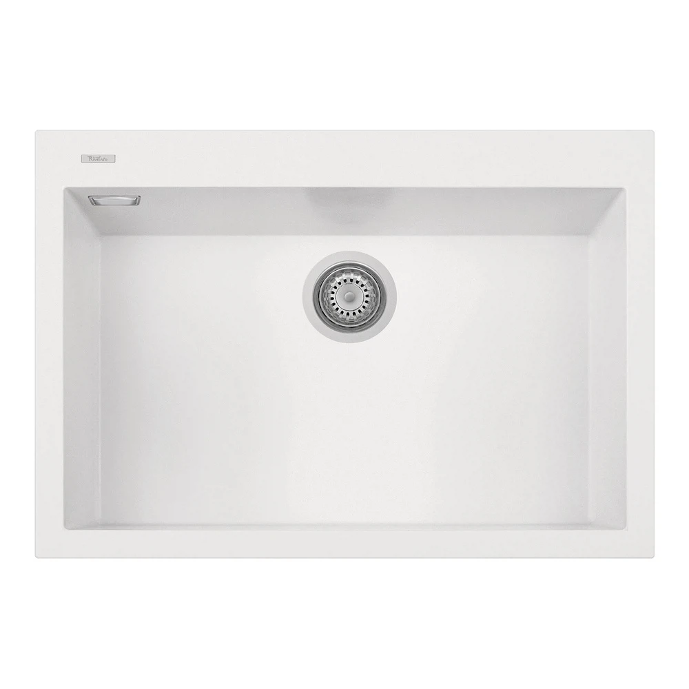 Изображение товара Rivelato ZENO ZN-7650 — кварцевая кухонная мойка, белая, 76x50 см
