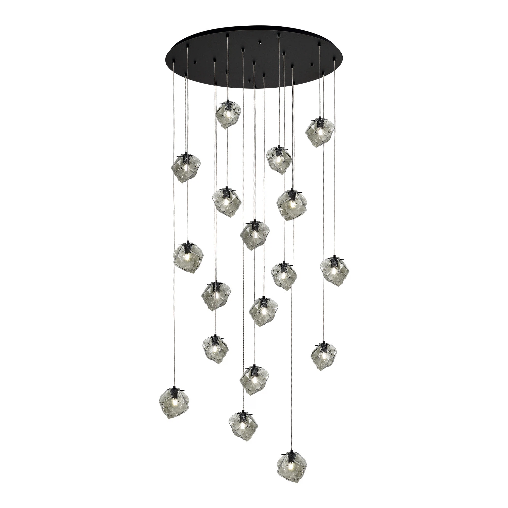 Изображение товара Подвесной светильник PORTICI E14 18x40W из стекла и металла стиль Мид-сенчури